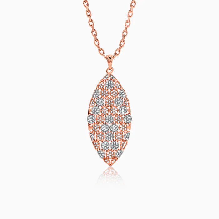 Dual Tone Verdant Glow Silver Pendant With Link Chain