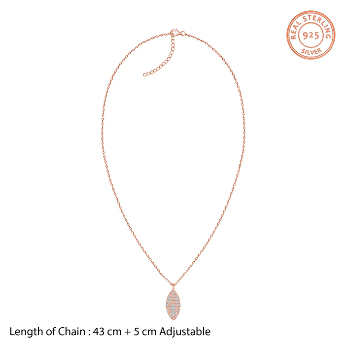 Dual Tone Verdant Glow Silver Pendant With Link Chain - Image 5