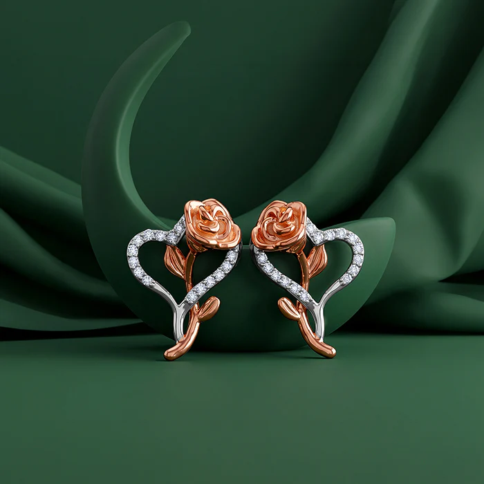 Dual Toned Bloom Rebel Earrings - Image 2