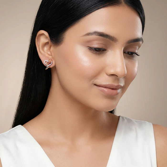 Dual Toned Bloom Rebel Earrings - Image 3