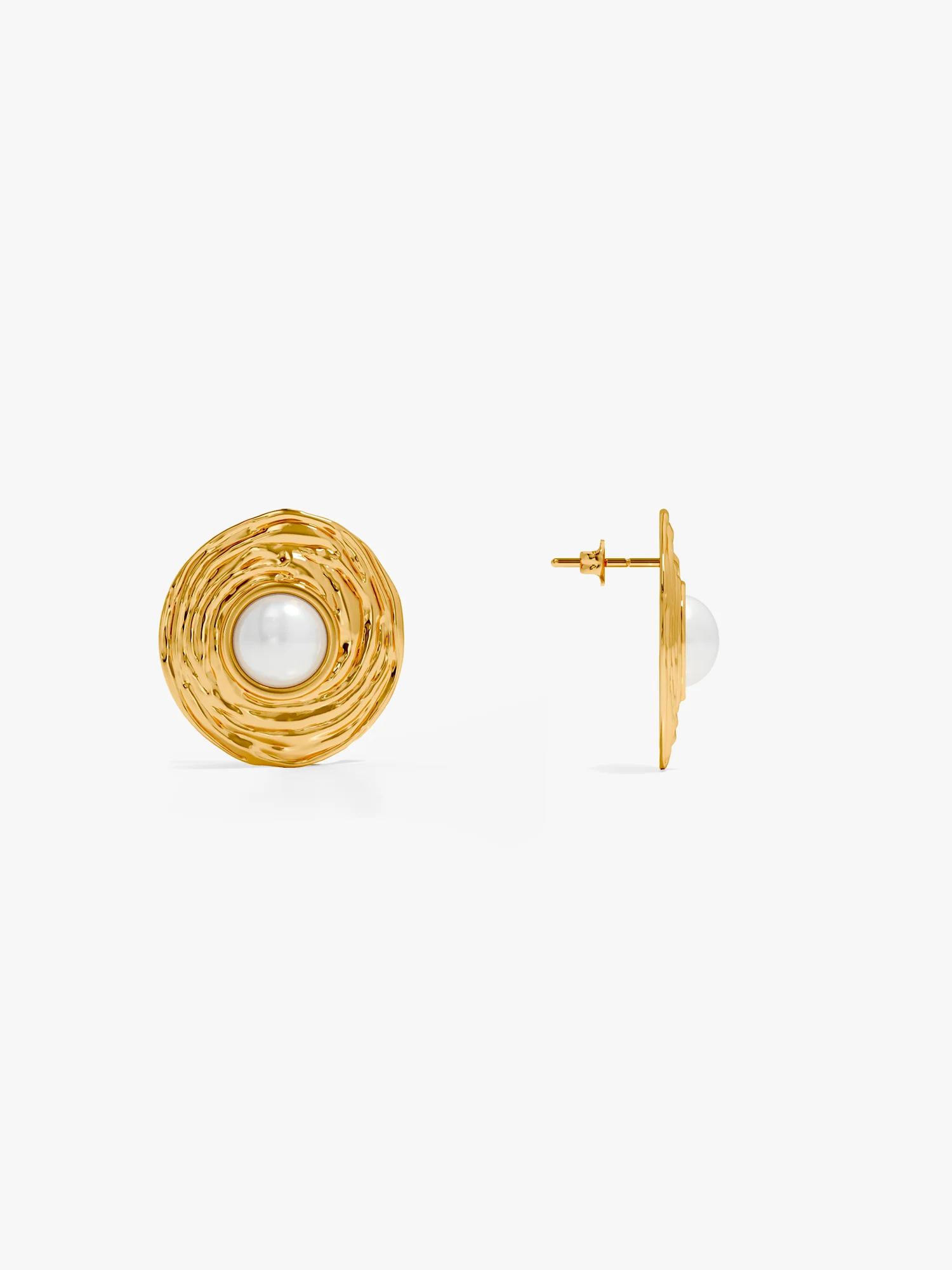 Eggy Pearl Gold Plated  Studs - Image 5