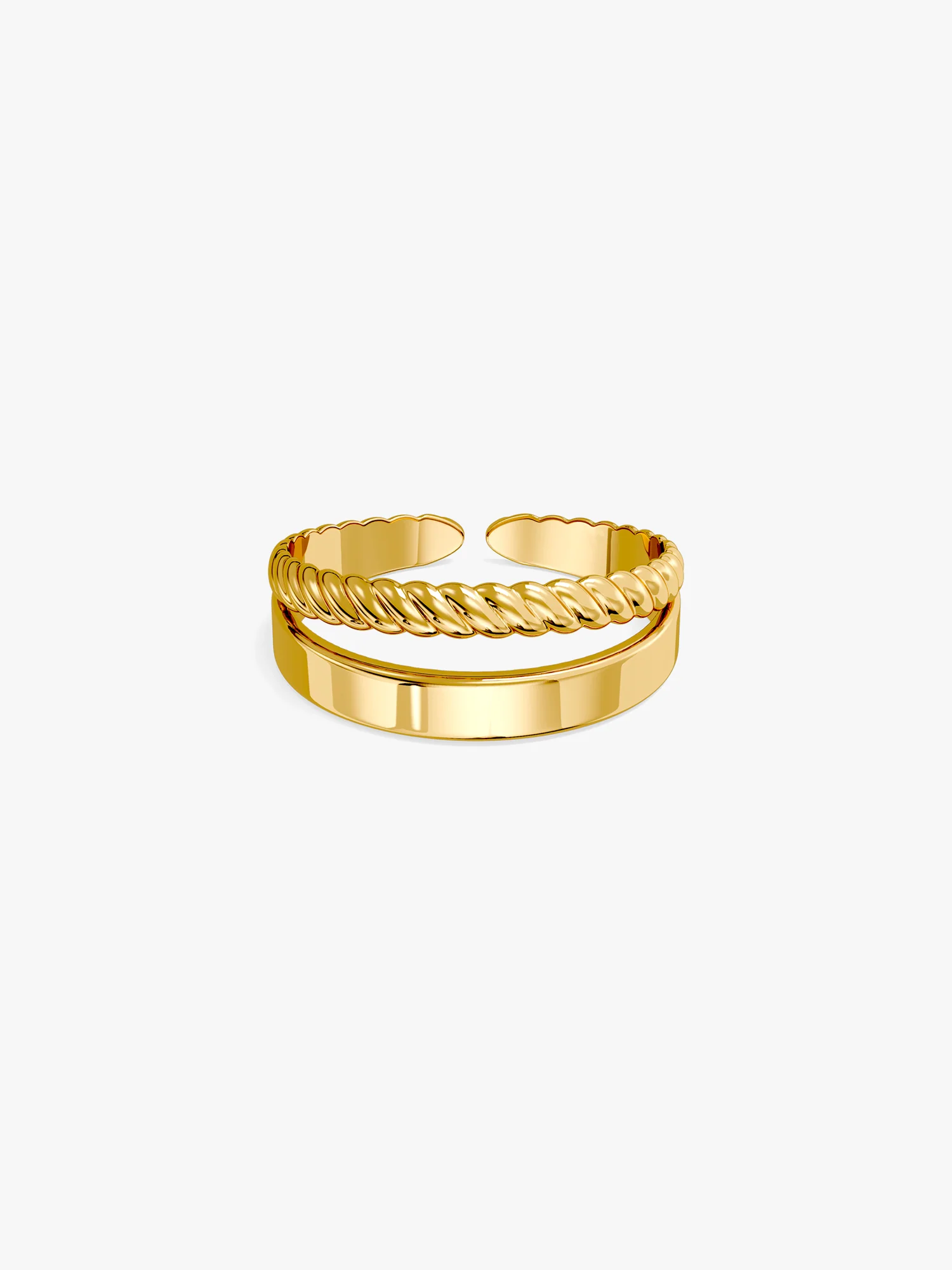 Faux Gold Plated Stack Ring (Size 14)