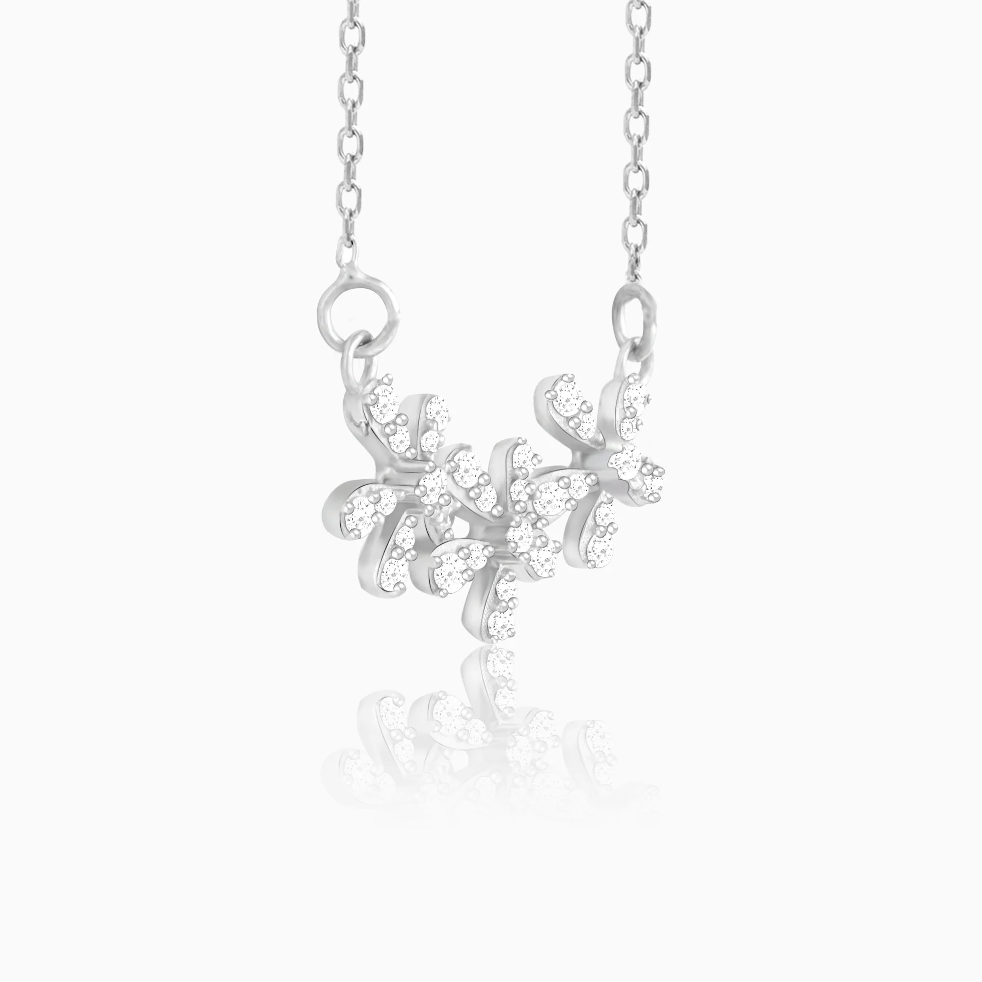 Silver Floral Enchantment Necklace - Image 4