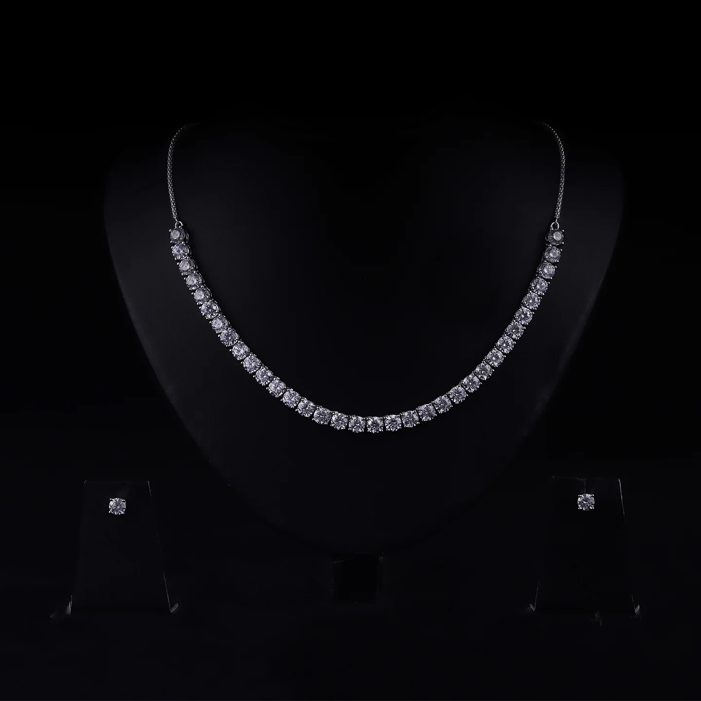 Silver Zircon Solitaire Set - Image 2