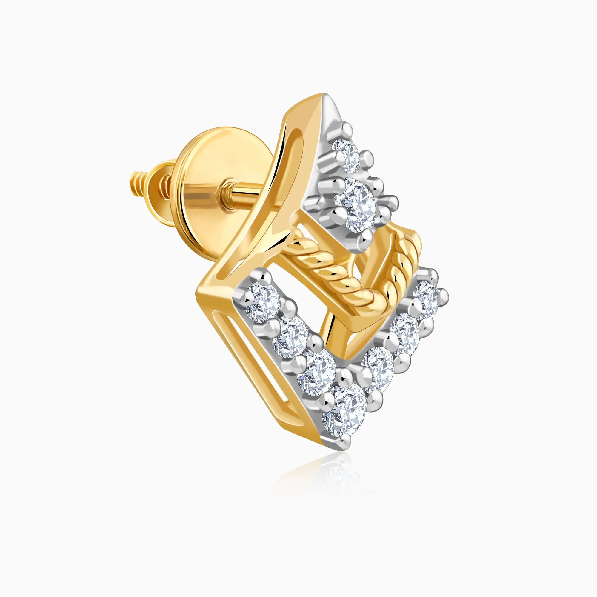 Gold Aero Kite Lab Grown Diamond Studs - Image 4