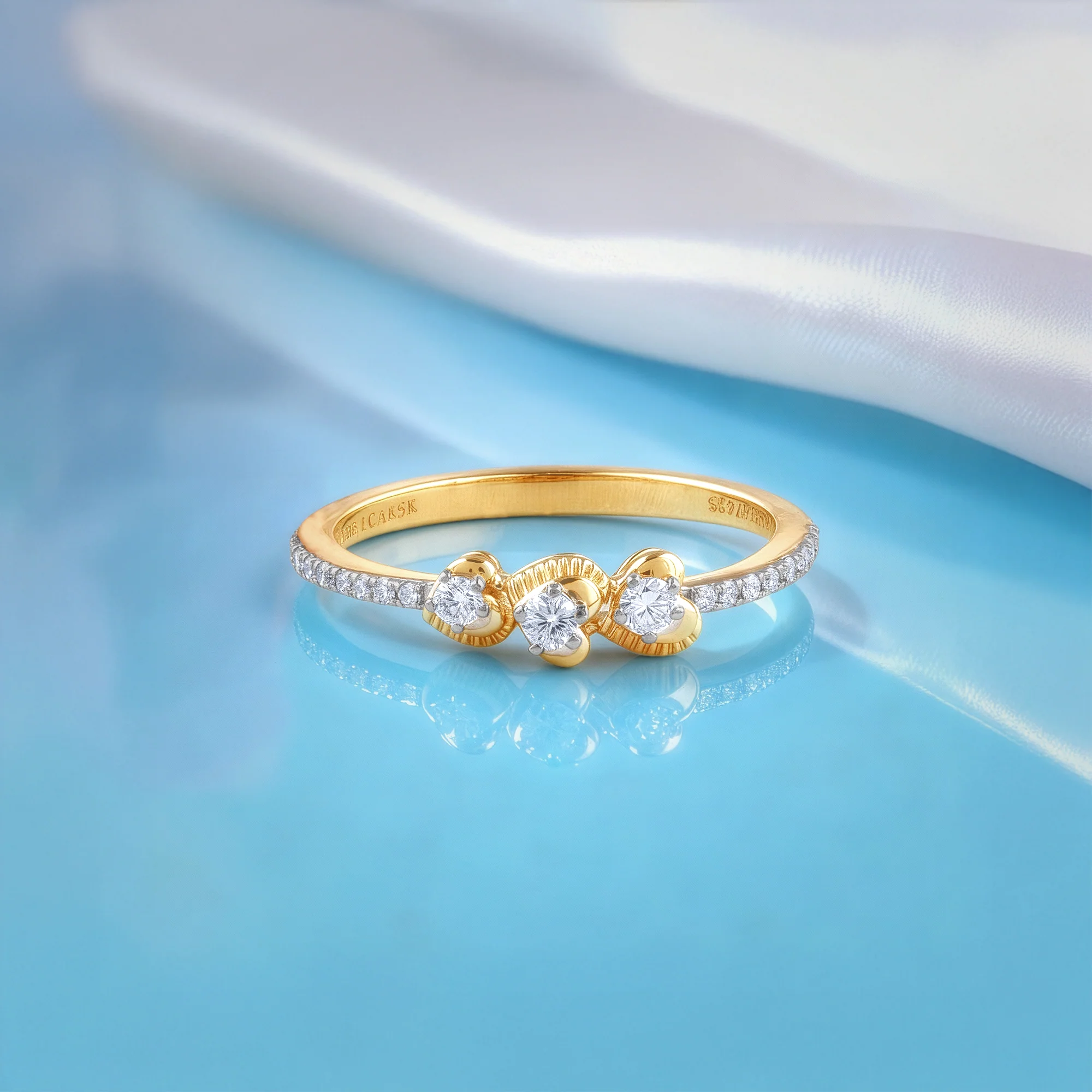 Gold Amoura Trio Lab Grown Diamond Ring - Image 2