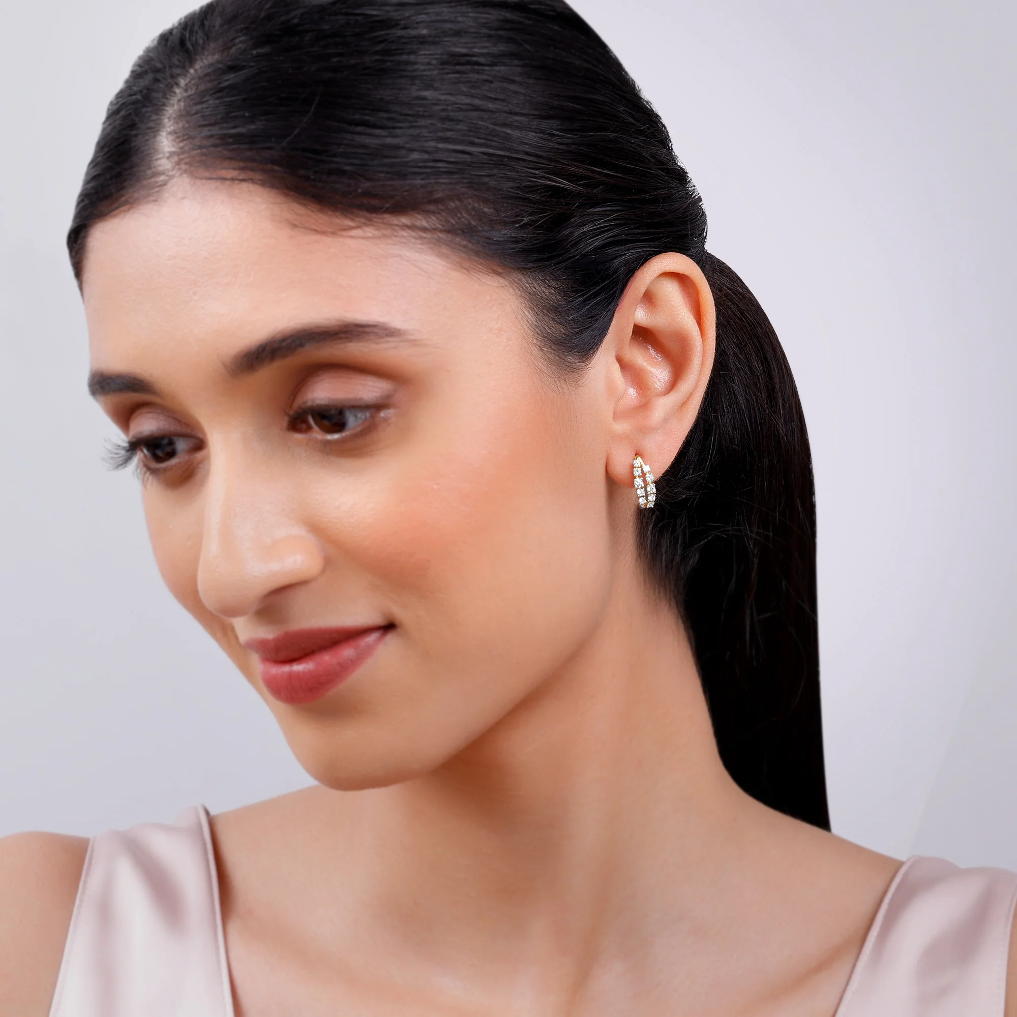 Gold and Bold Lab Grown Diamond Earrings - Image 3