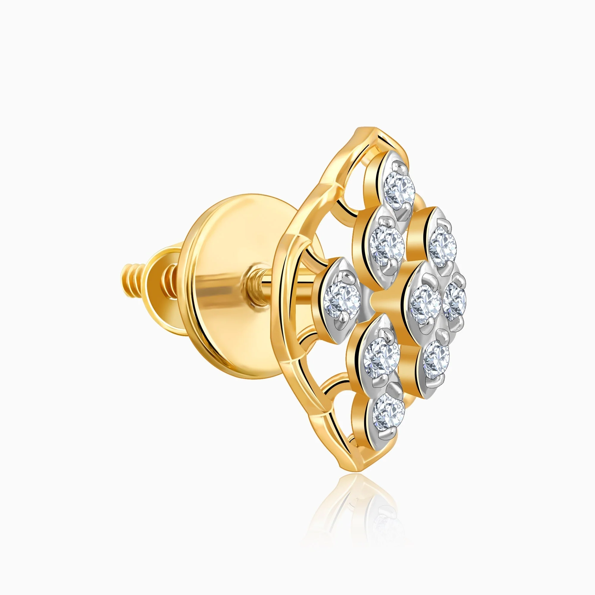 Gold Labyrinth Lab Grown Diamond Earrings - Image 4