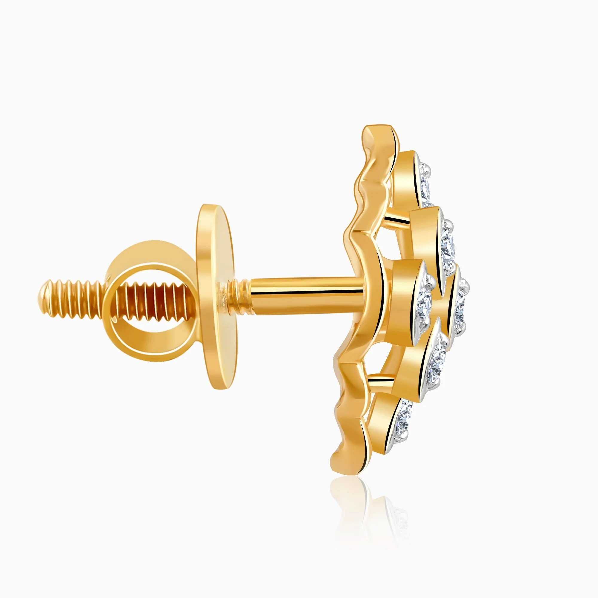 Gold Labyrinth Lab Grown Diamond Earrings - Image 5