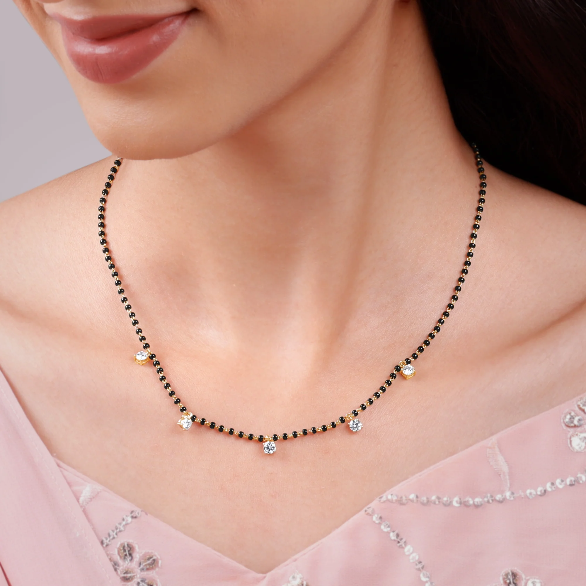 Gold Ankitha Lab Grown Diamond Mangalsutra - Image 3