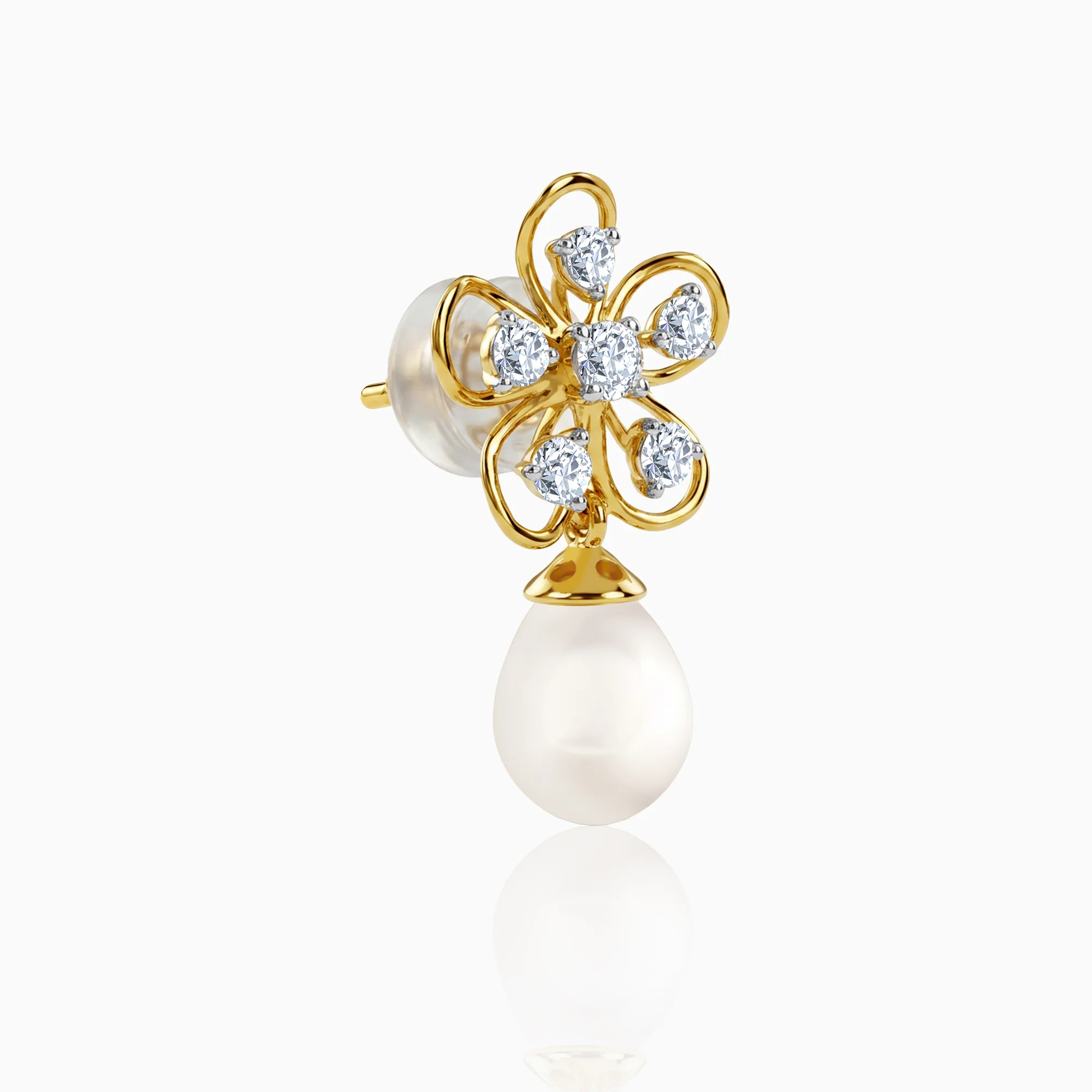 Gold Anthos Shine Lab Grown Diamond Earrings - Image 4