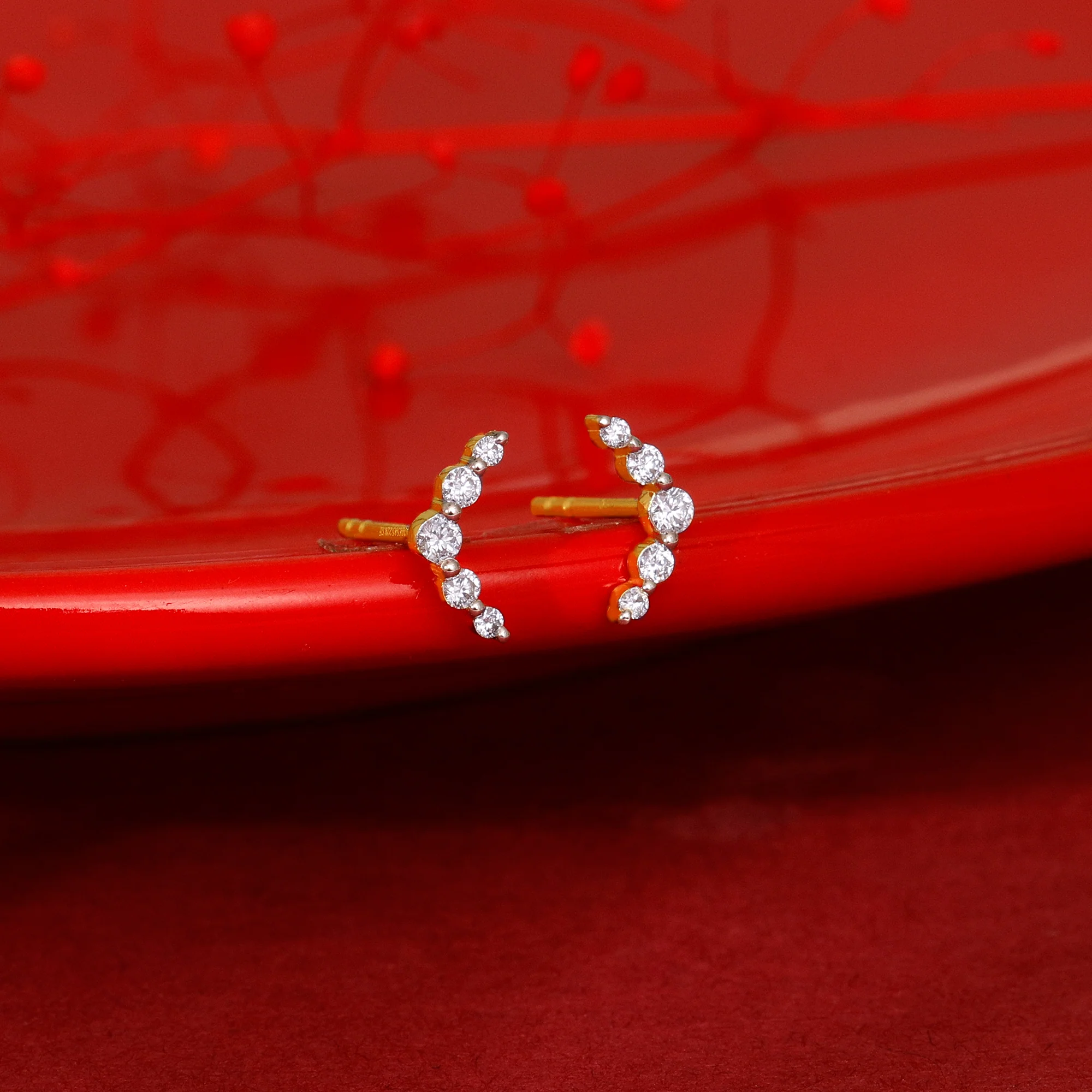 Gold Arc of Beauty Lab Grown Diamond Earrings - Image 2