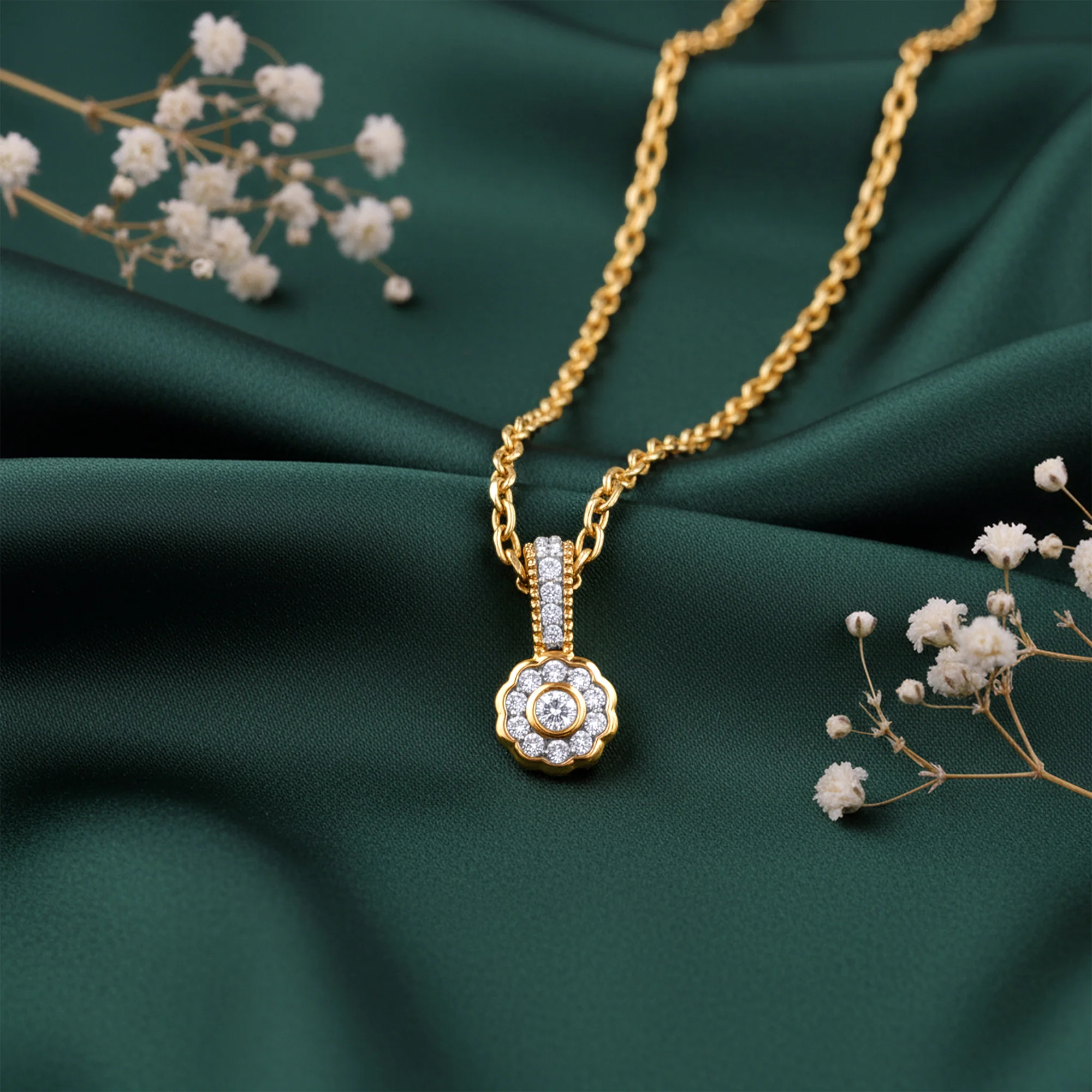 Gold Aurabelle Lab Grown Diamond Pendant - Image 2