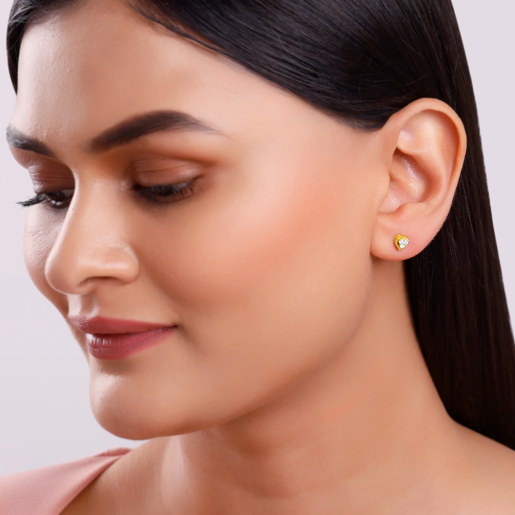 Gold Aurahart Lab Grown Diamond Earrings - Image 3