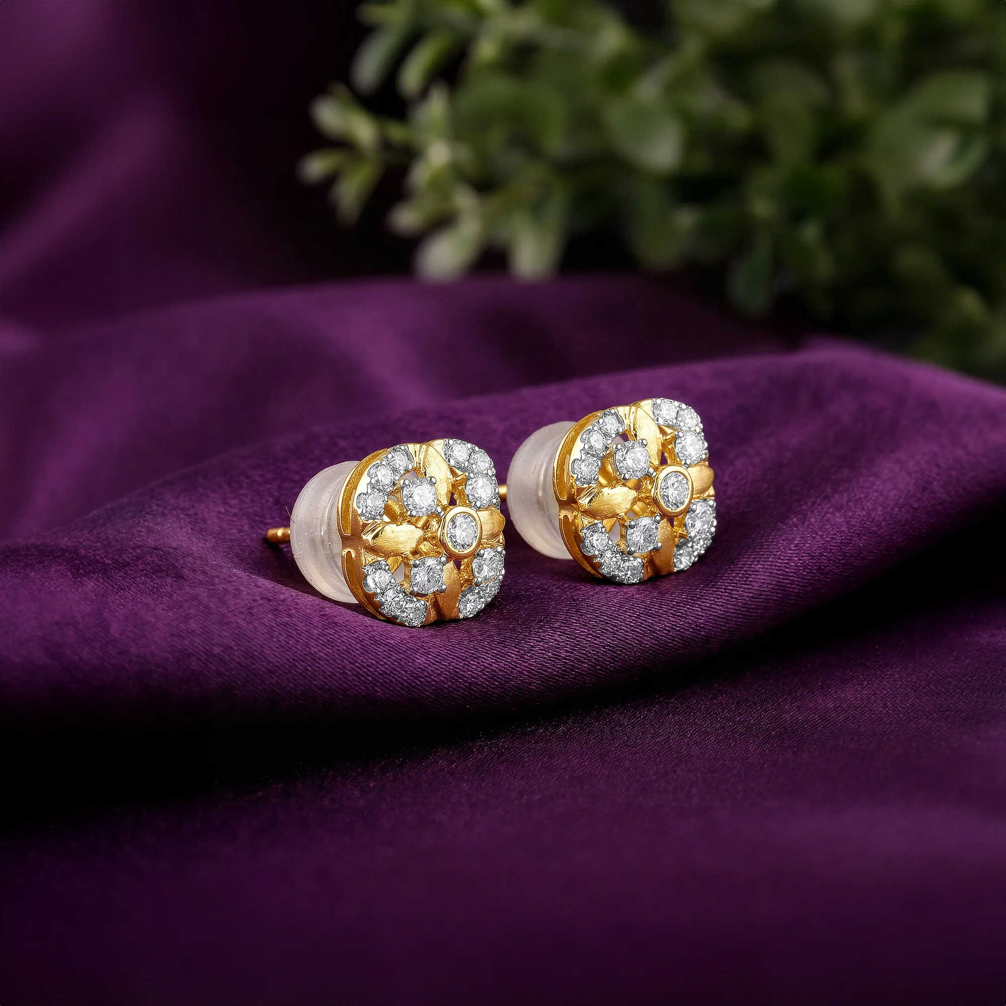 Gold Auric Garden Lab Grown Diamond Earrings - Image 2