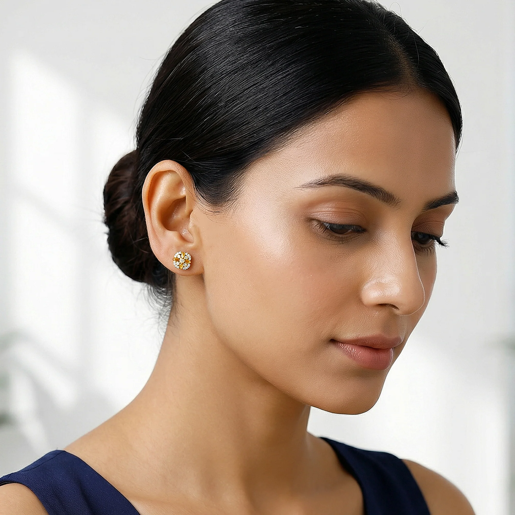 Gold Auric Garden Lab Grown Diamond Earrings - Image 3