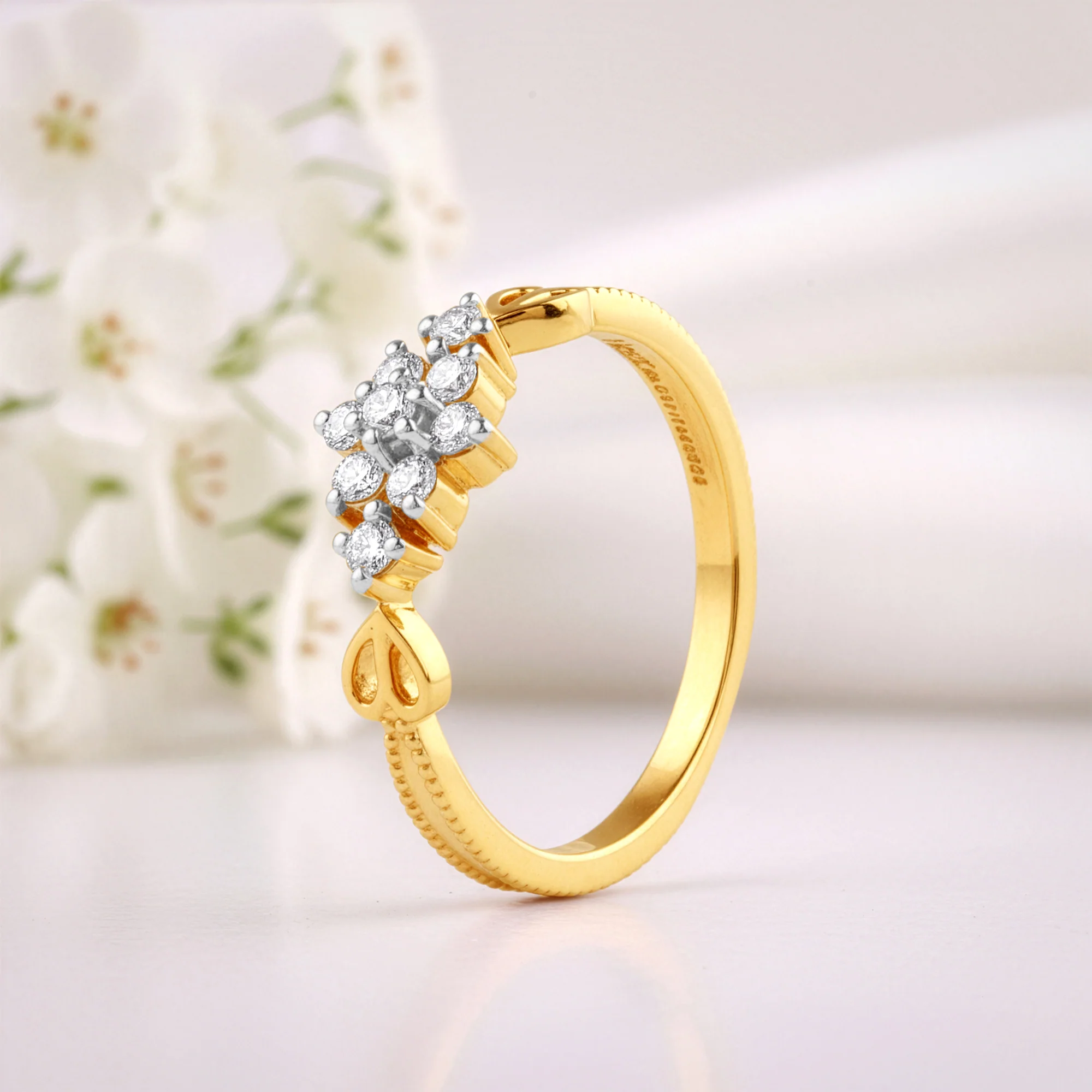 Gold Auric Petal Lab Grown Diamond Ring - Image 2