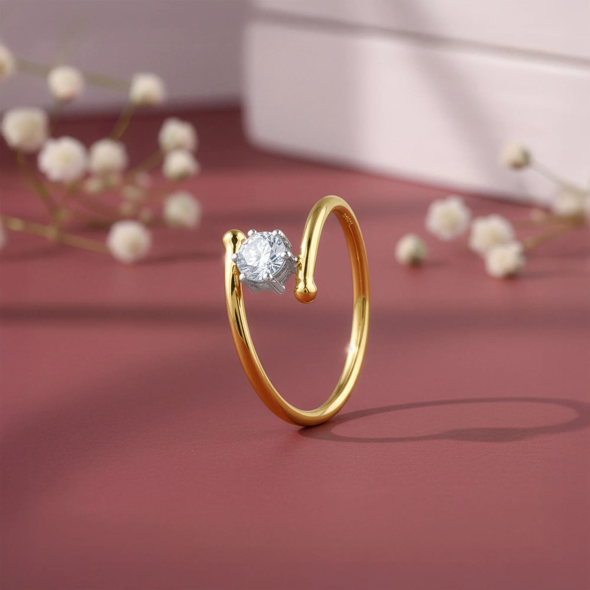 Gold Auric Solitaire Lab Grown Diamond Ring - Image 2