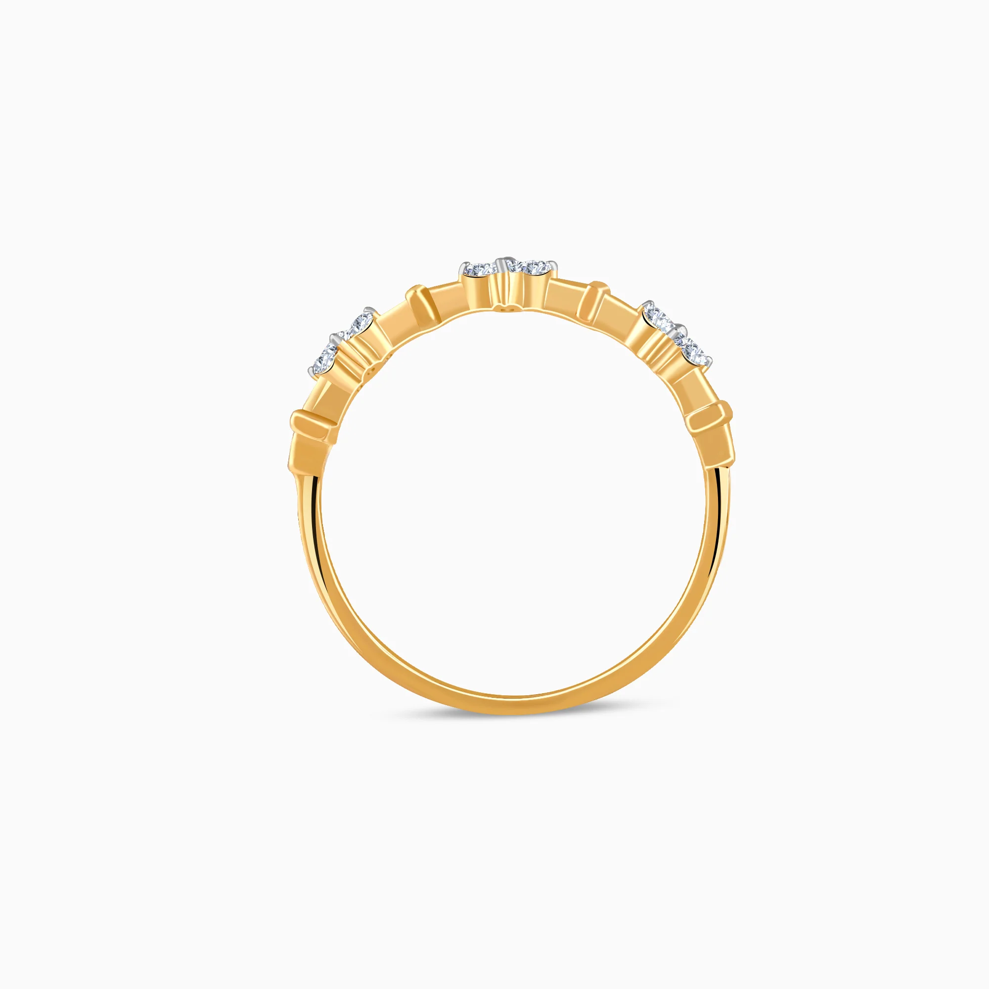Gold Aurora Flower Lab Grown Diamond Ring - Image 5