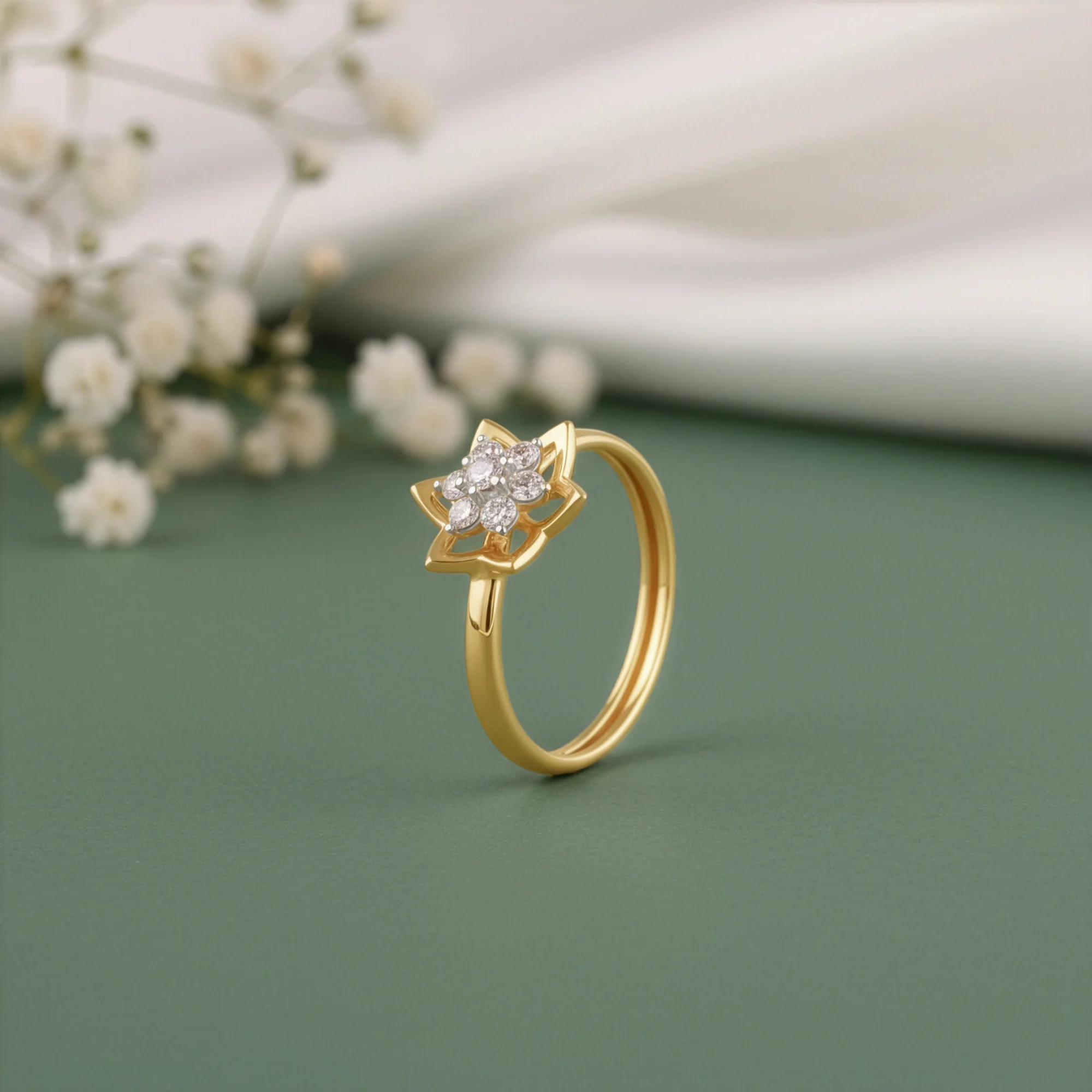 Gold Aurora Star Lab Grown Diamond Ring - Image 2