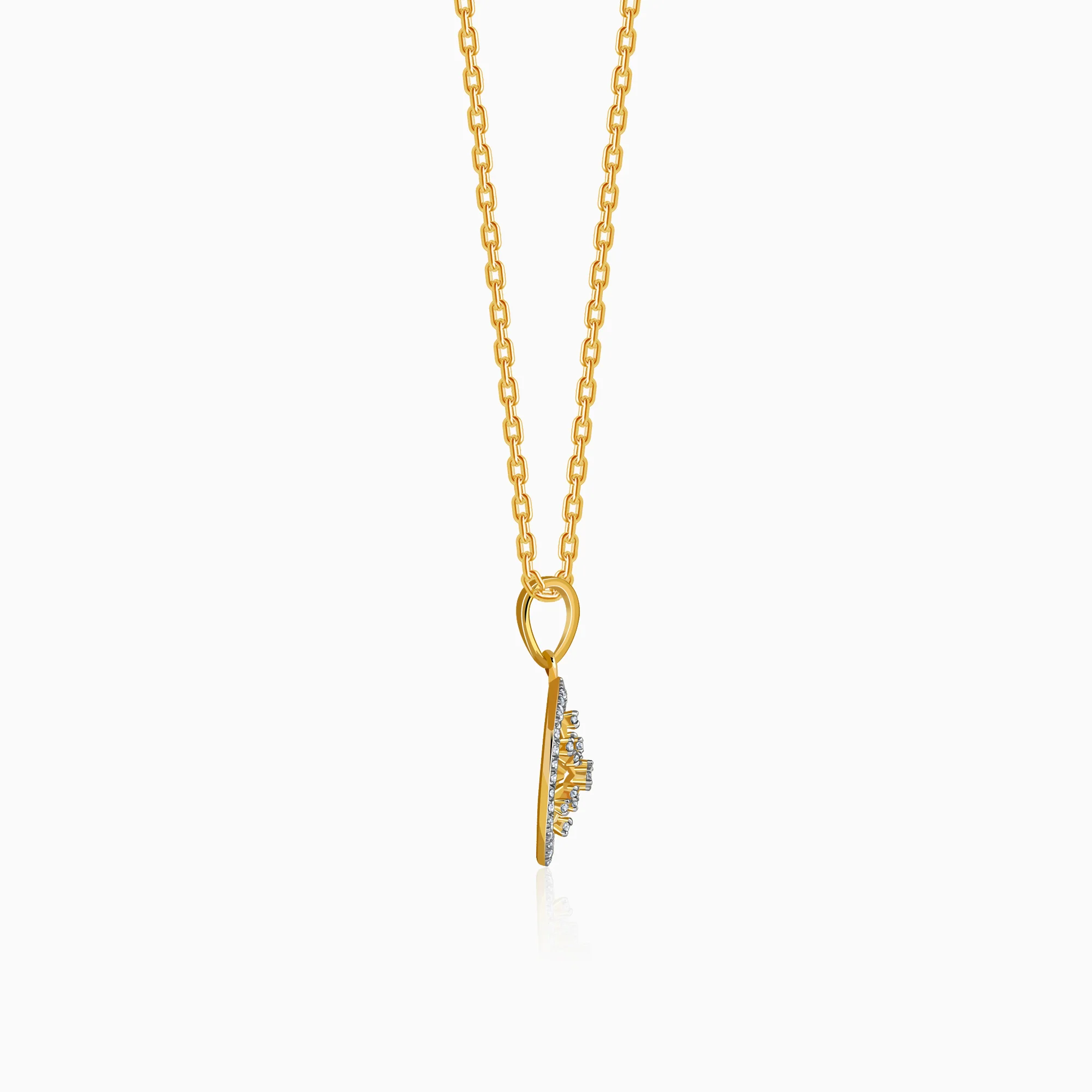 Gold Aurum Edge Lab Grown Diamond Pendant - Image 5