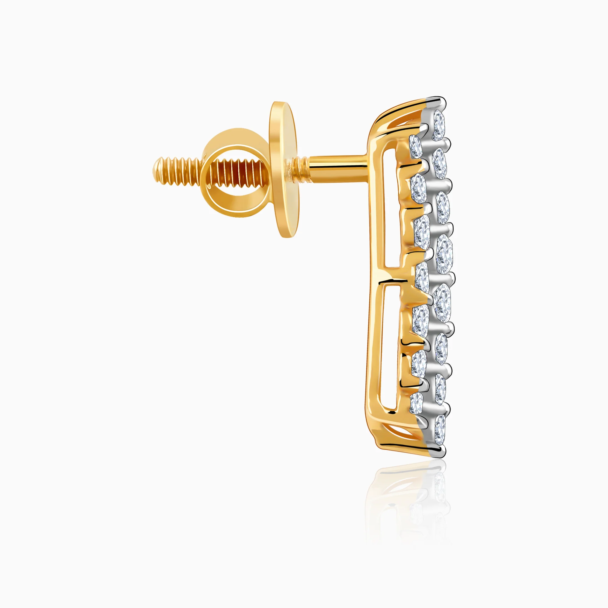 Gold Baroque Diamond Earrings - Image 5
