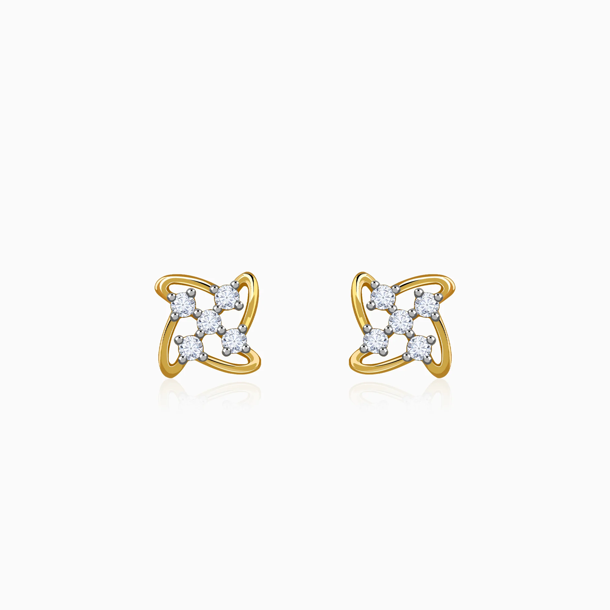 Gold Beigoma Lab Grown Diamond Studs