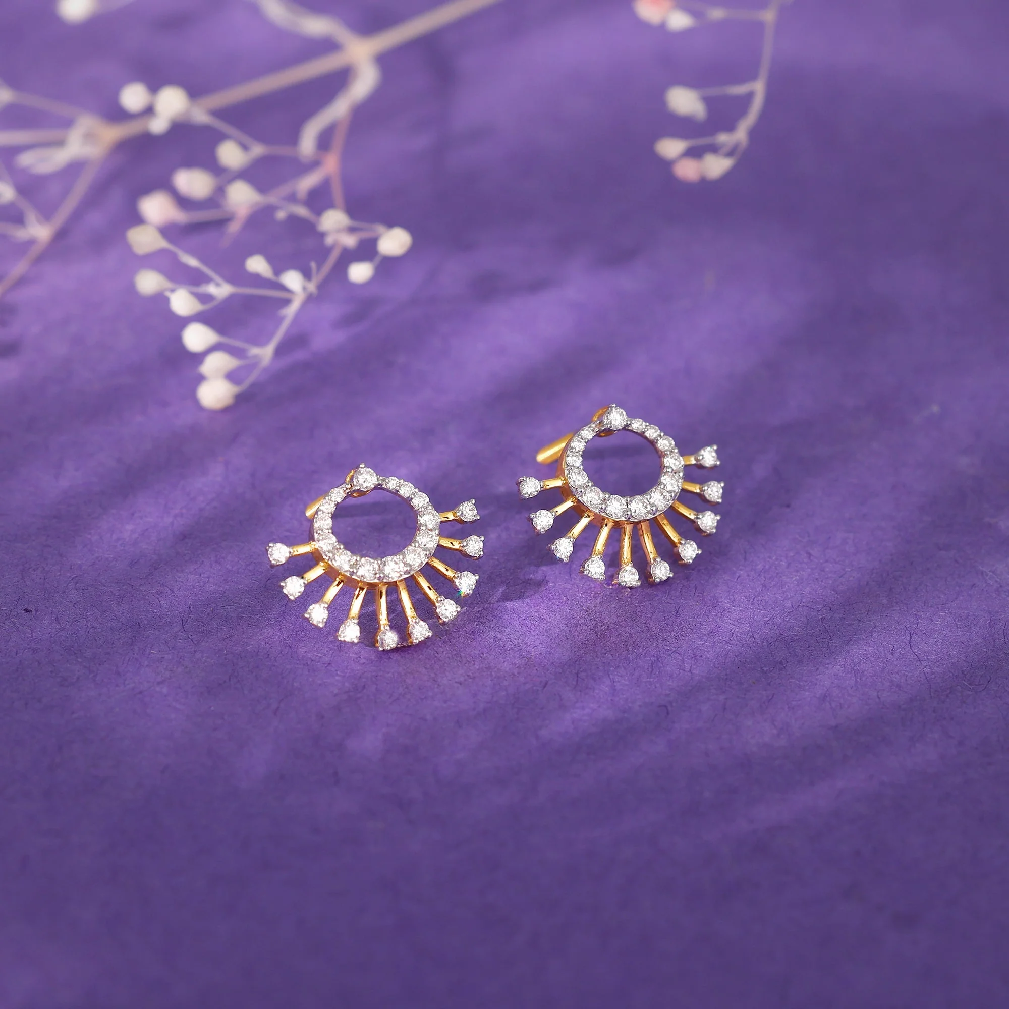 Gold Bella Aura Diamond Earrings - Image 2
