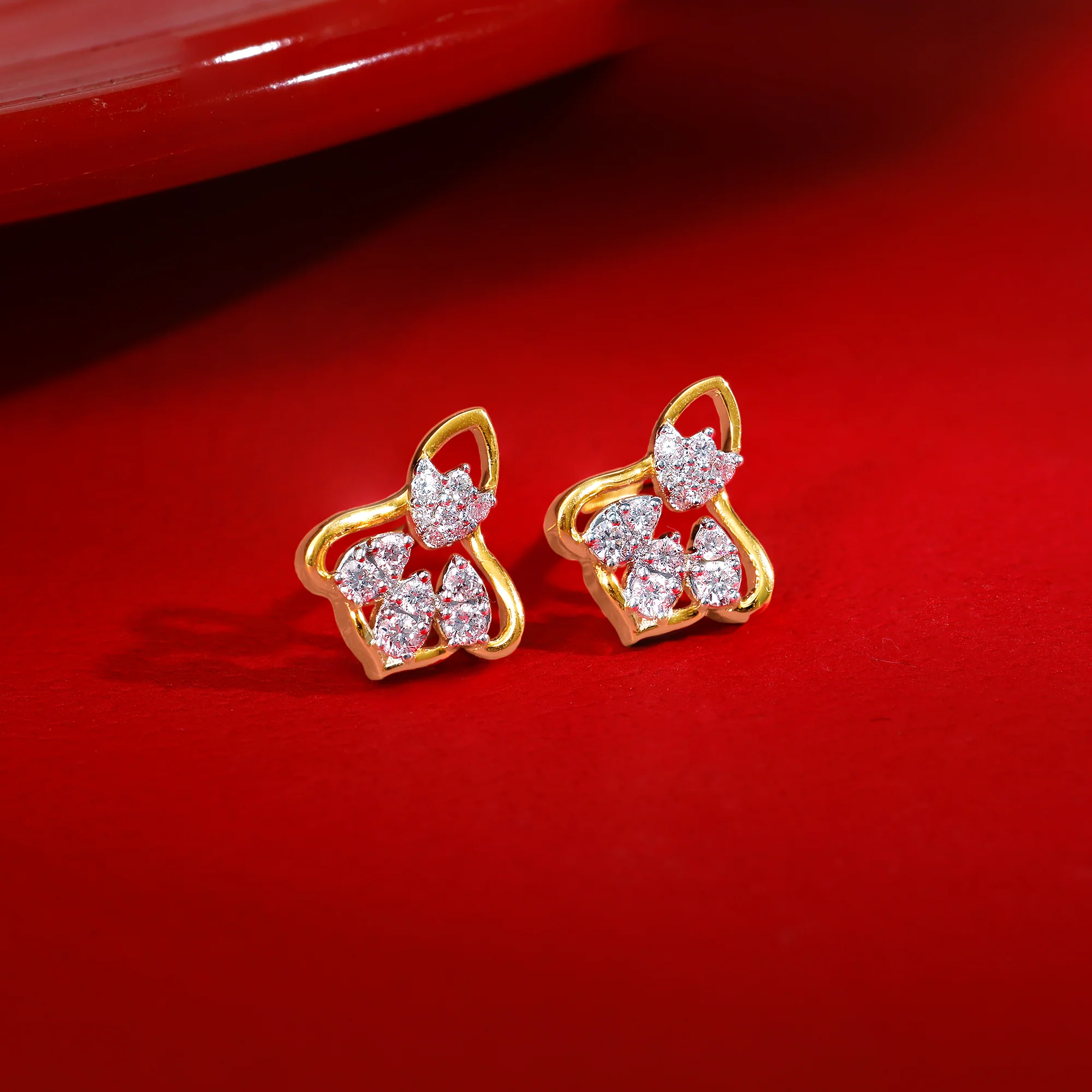 Gold Bellflower Rhapsody Lab Grown Diamond Earrings - Image 2