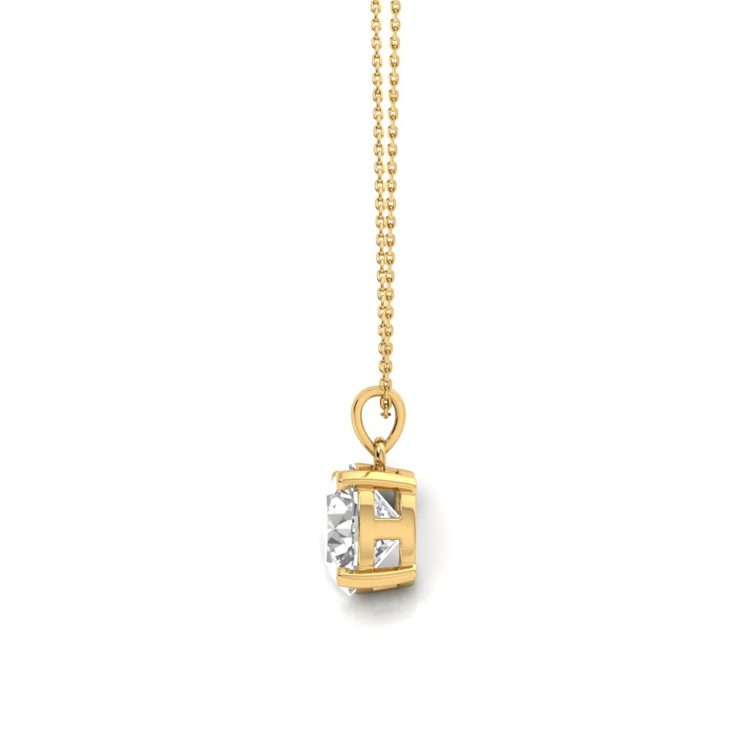 Gold Bien Solitaire Lab Grown Diamond Pendant - Image 4