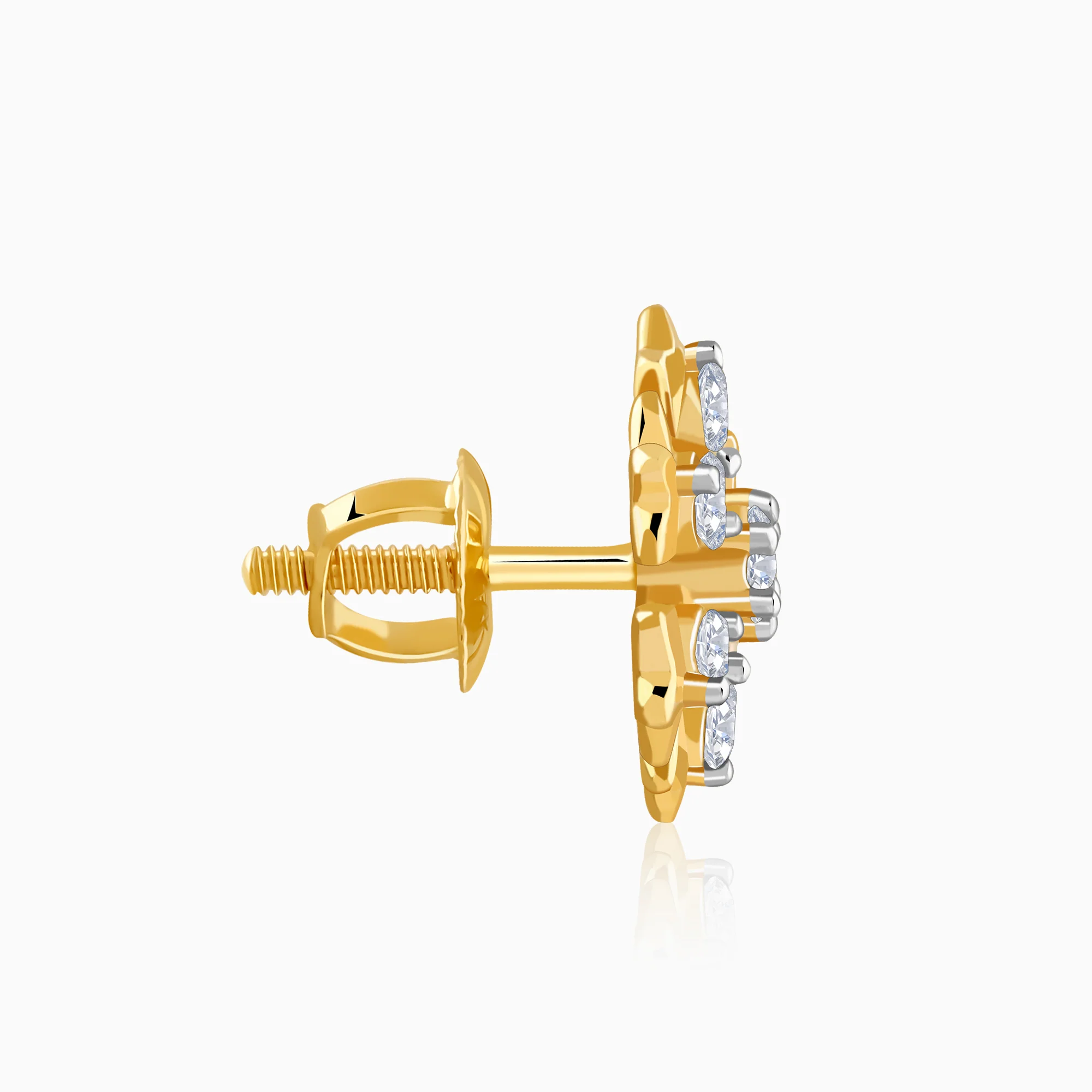 Gold Bloom Bliss Lab Grown Diamond Stud Earrings - Image 5