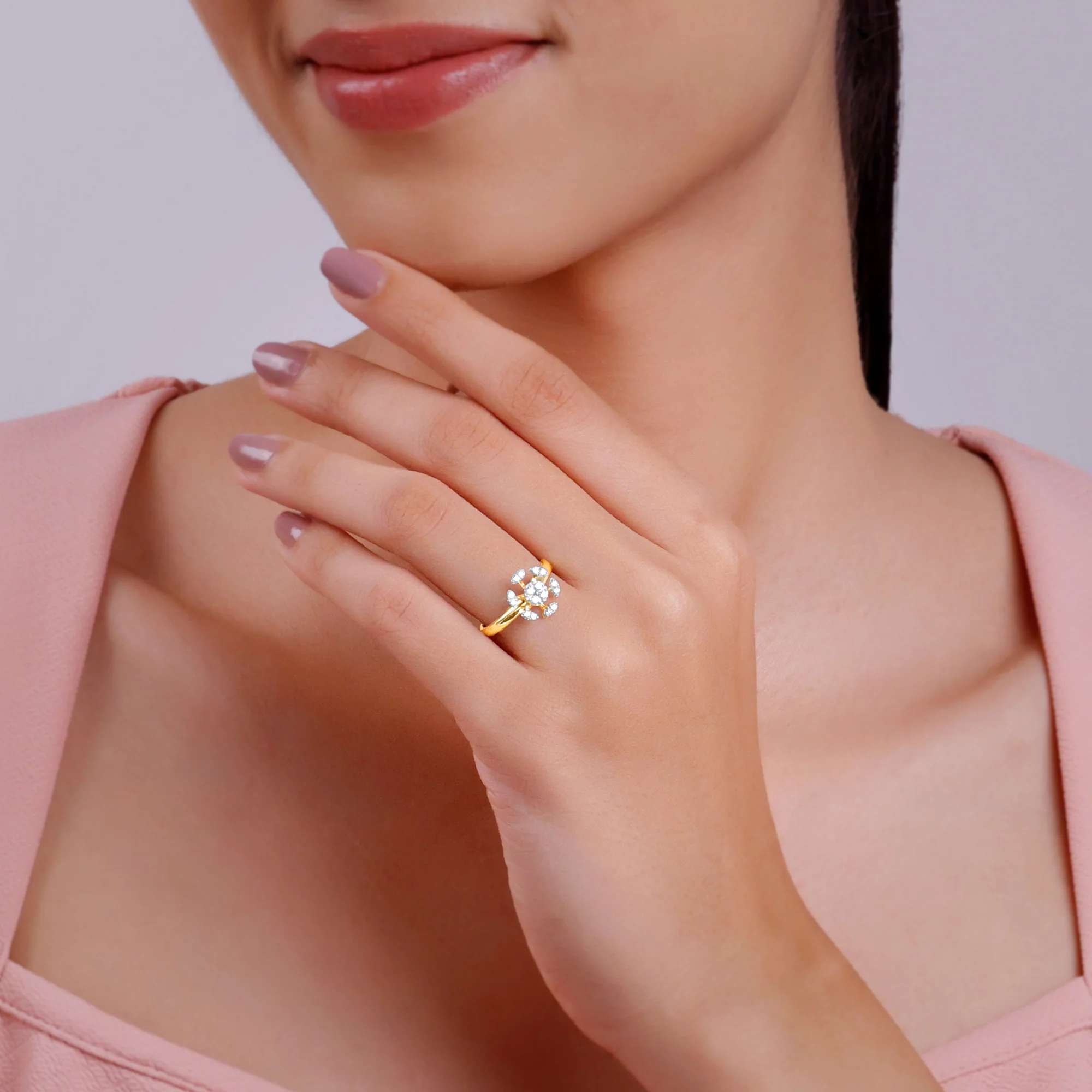Gold Bloom Burst Lab Grown Diamond Ring - Image 3