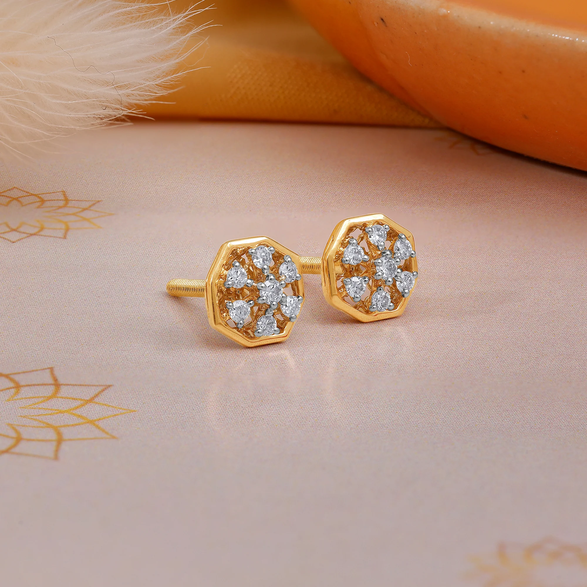 Gold Bloom Lab Grown Diamond Studs - Image 2