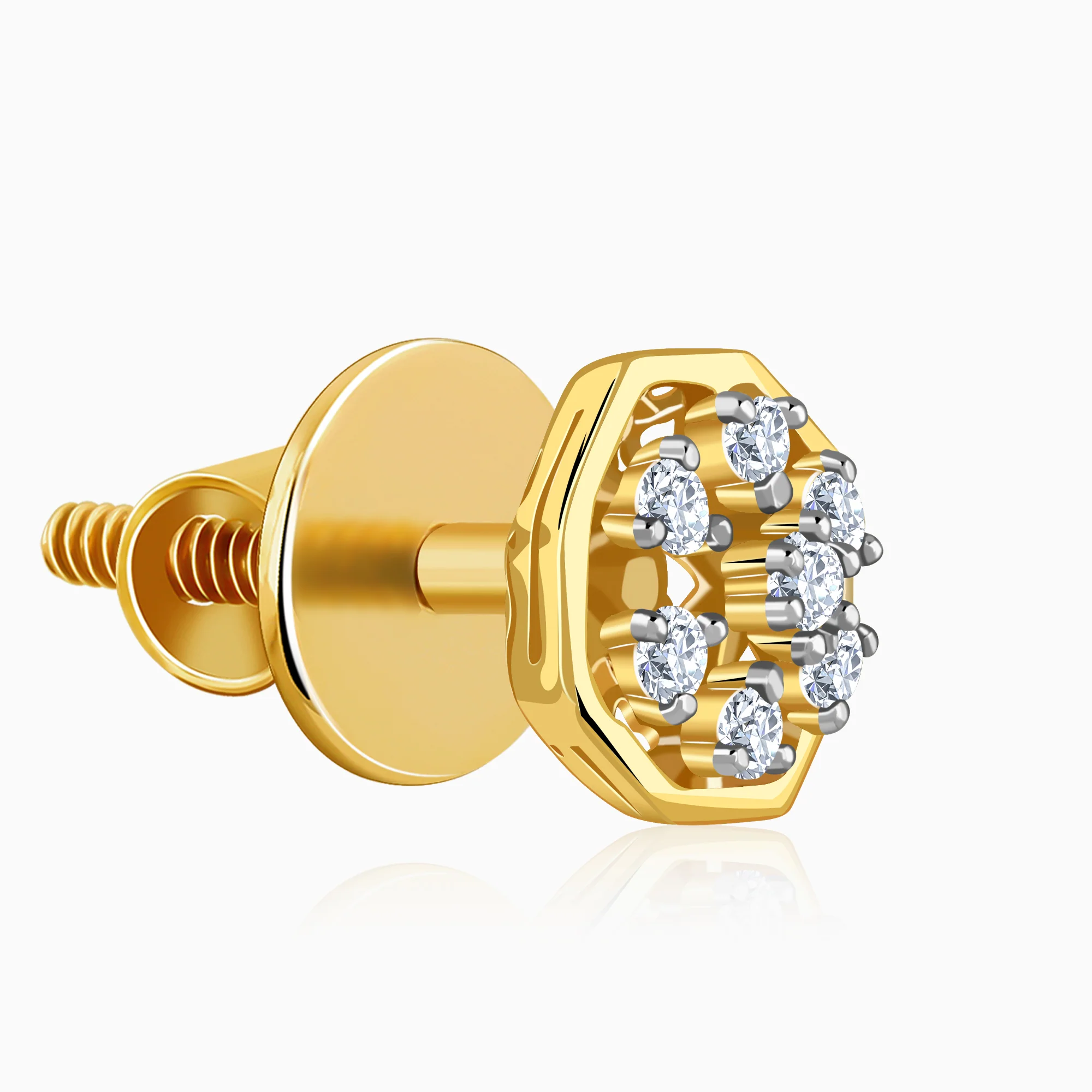 Gold Bloom Lab Grown Diamond Studs - Image 4
