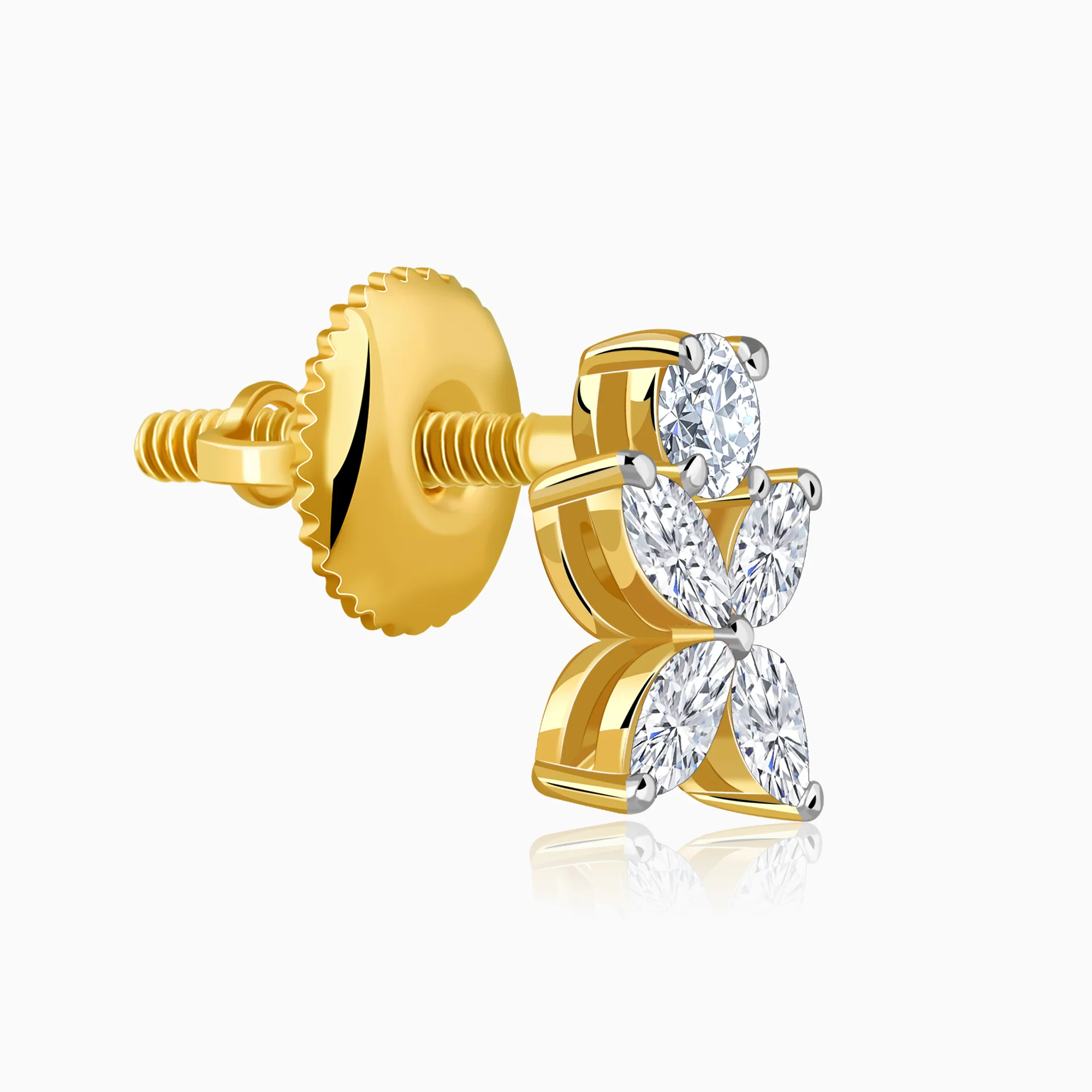 Gold Blooming Aura Lab Grown Diamond Earrings - Image 4