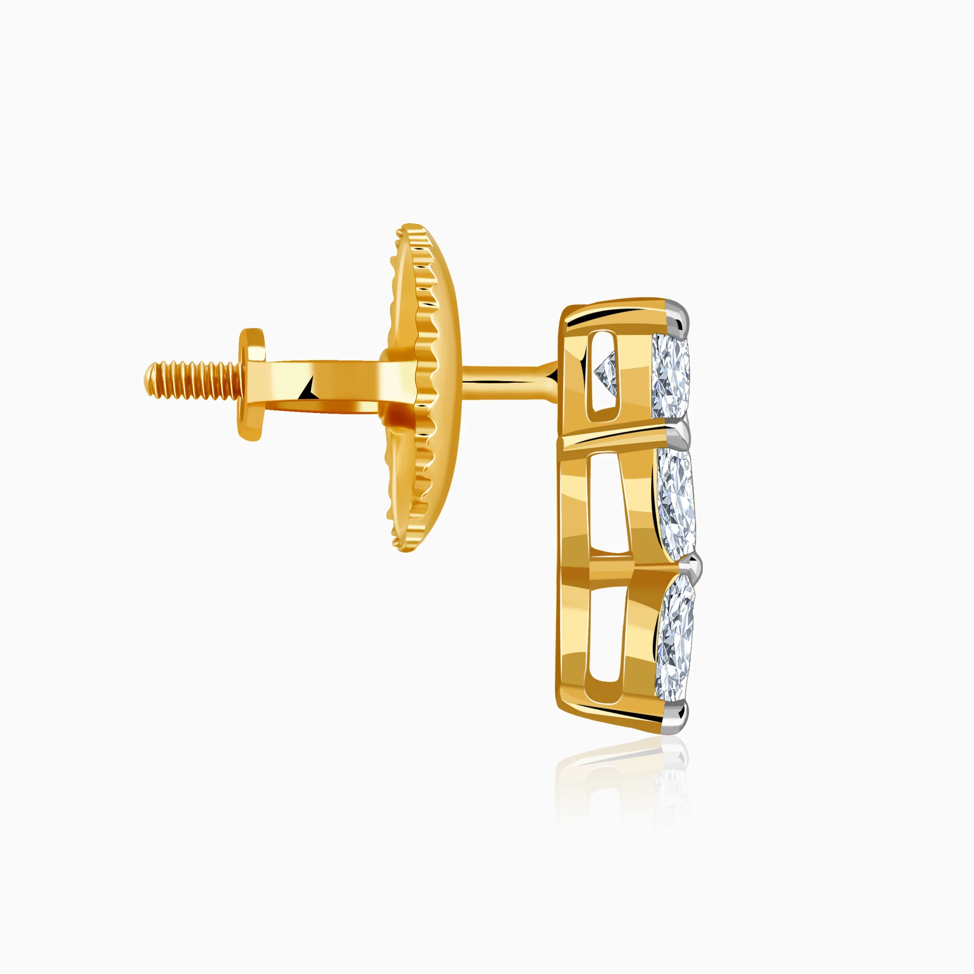 Gold Blooming Aura Lab Grown Diamond Earrings - Image 5