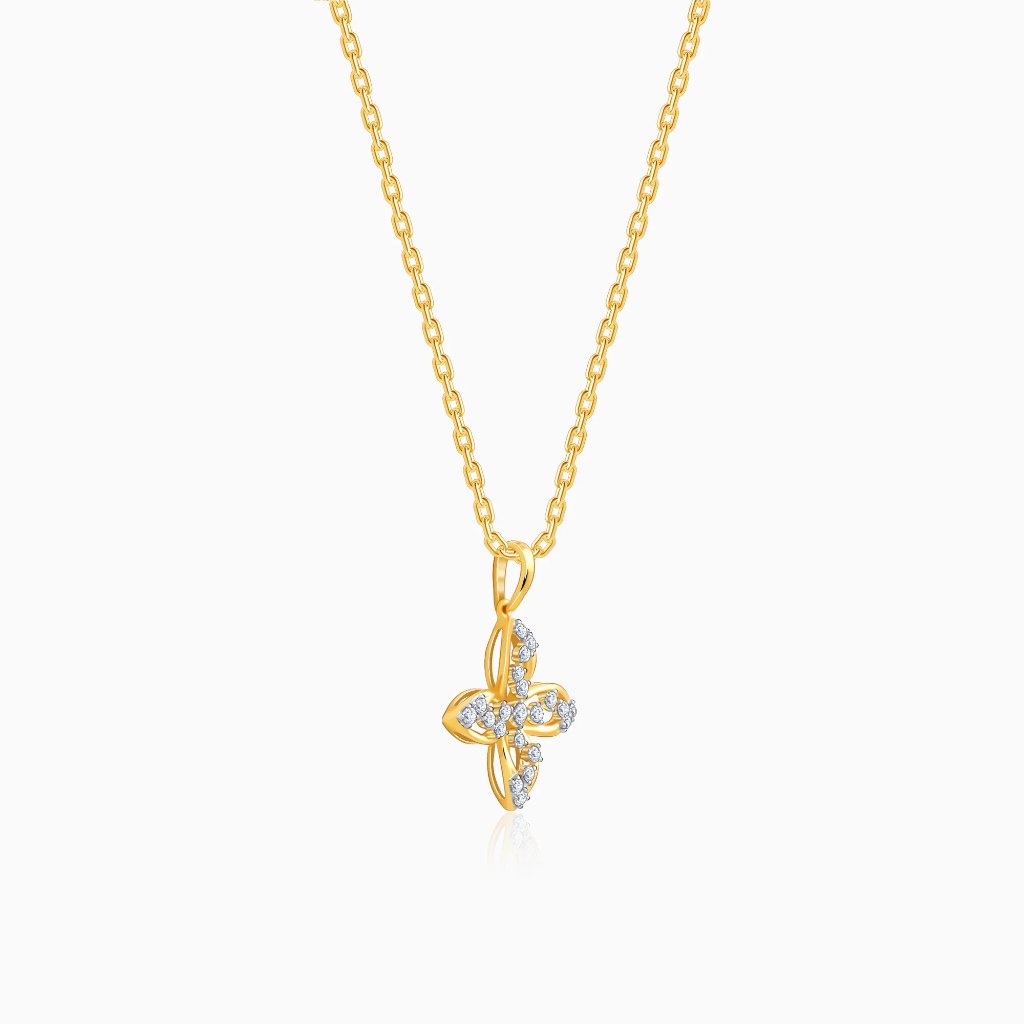 Gold Blooming Lab Grown Diamond Pendant - Image 4