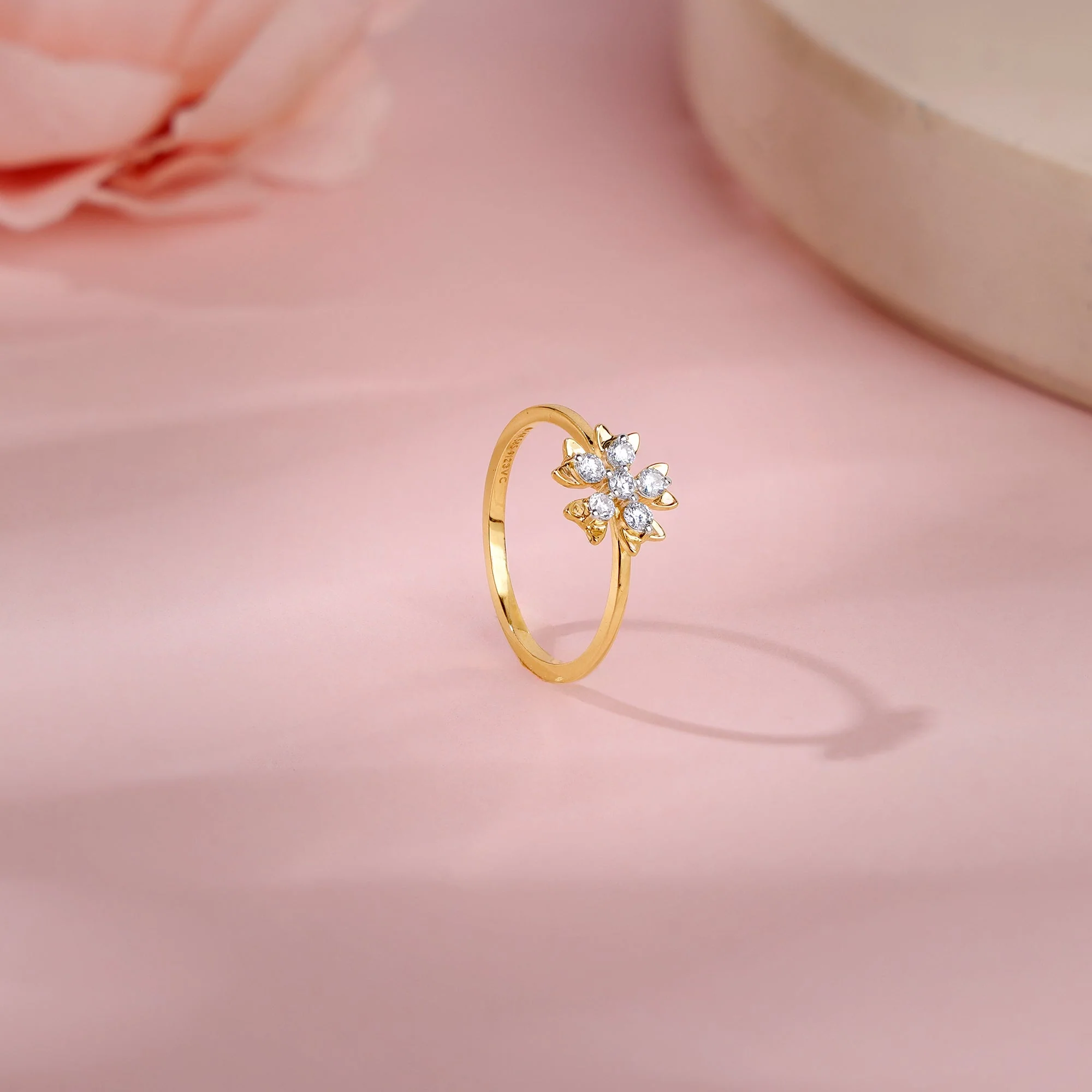 Gold Blooming Lab Grown Diamond Ring - Image 2