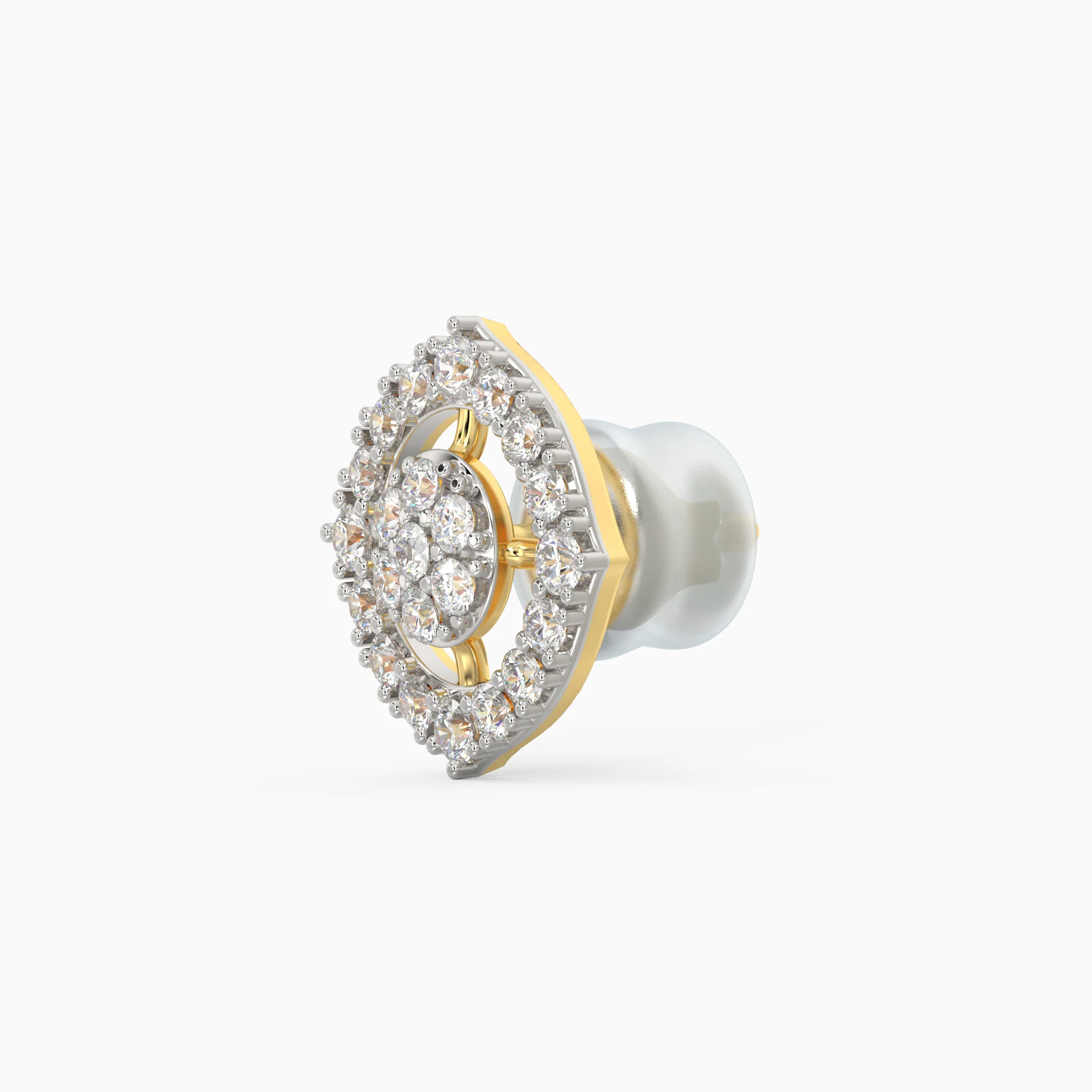 Gold Blossom Blend Diamond Earrings - Image 4