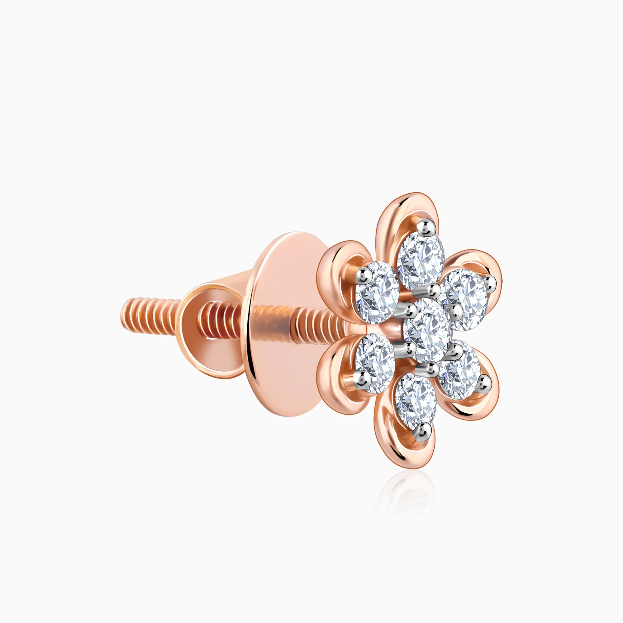 Gold Blossom Burst Diamond Earrings - Image 4