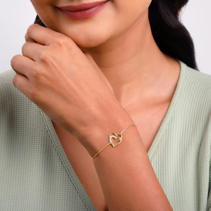 Gold Bonded Hearts Bracelet - Image 3