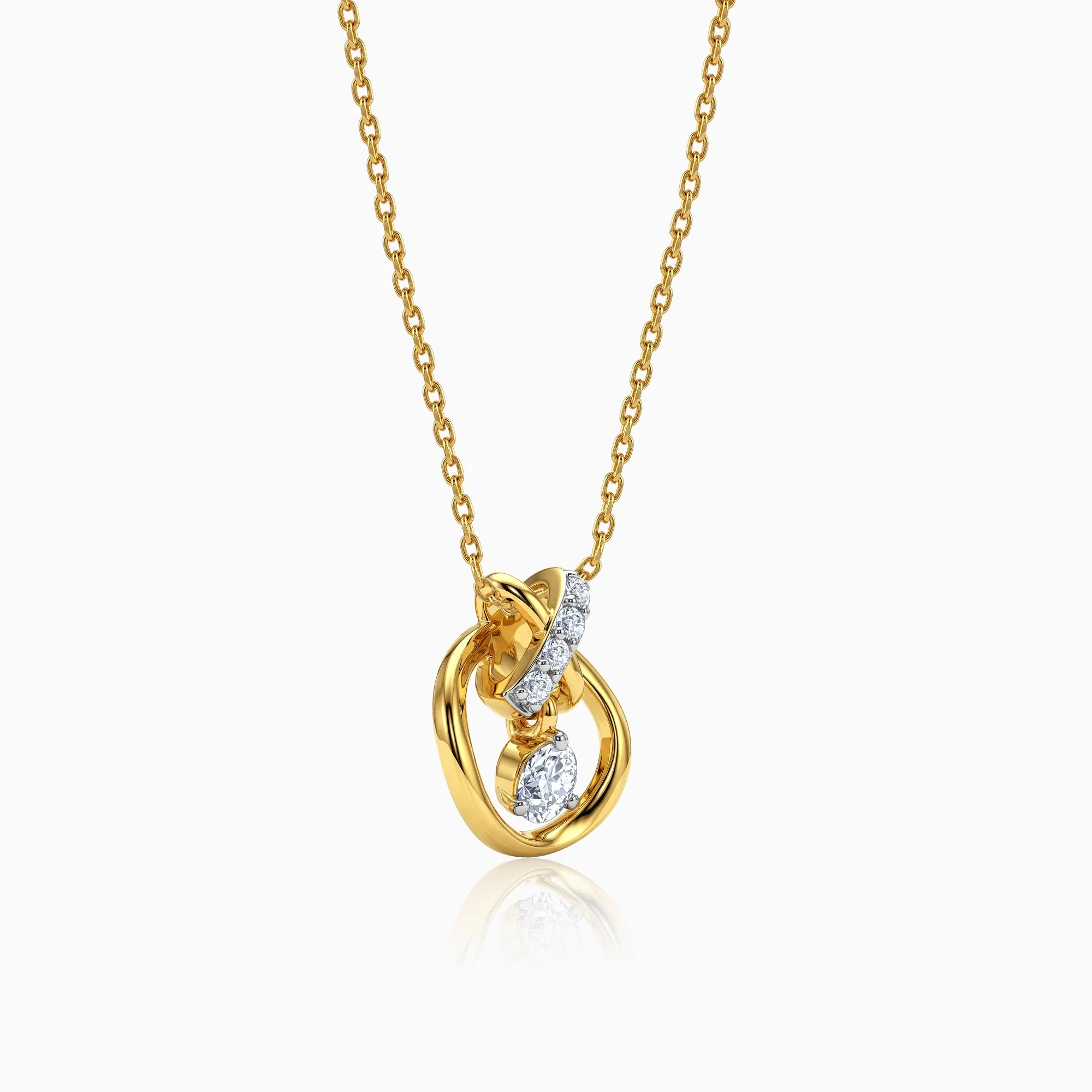 Gold Borealis Lab grown Diamond Pendant - Image 4