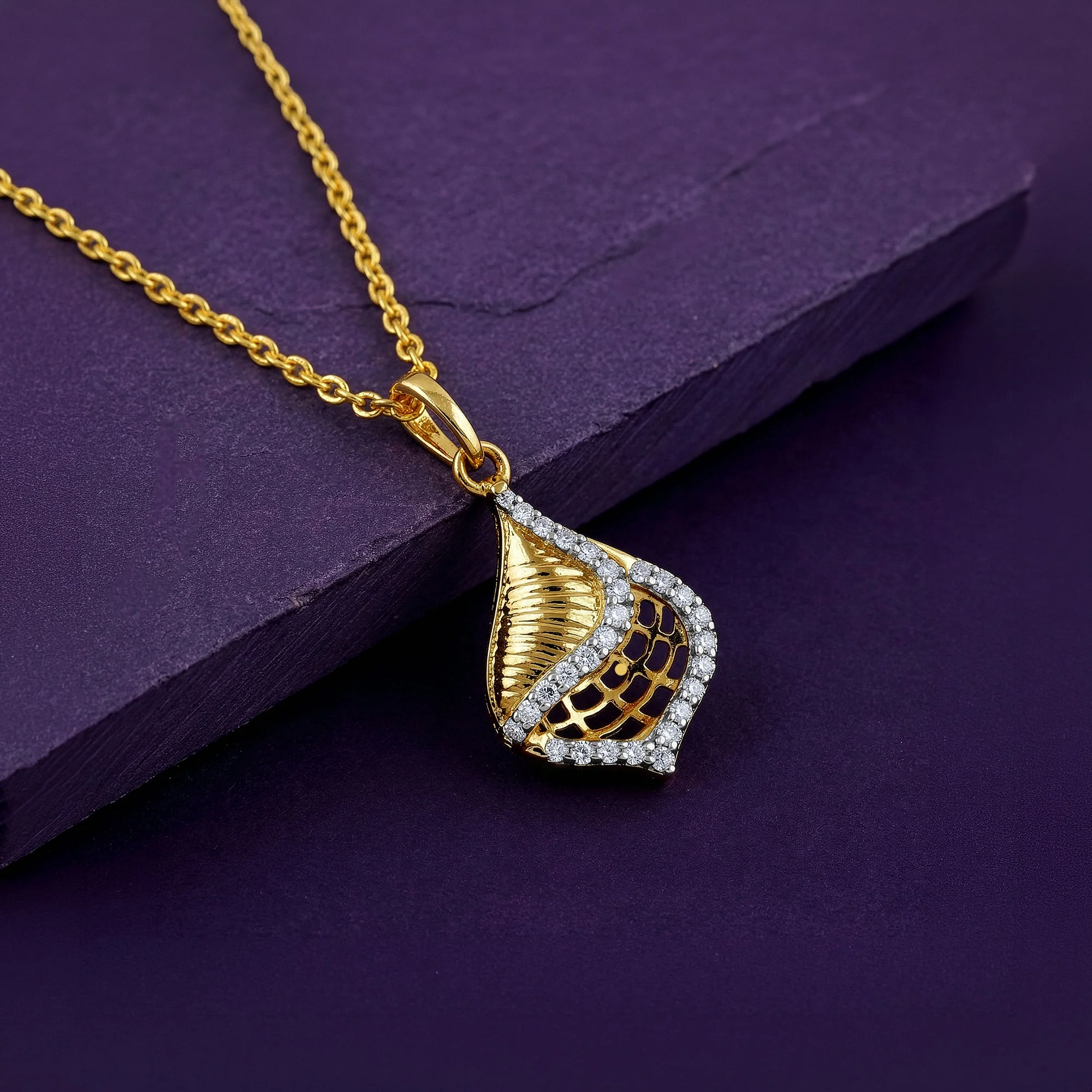 Gold Carey Lab Grown Diamond Pendant - Image 2