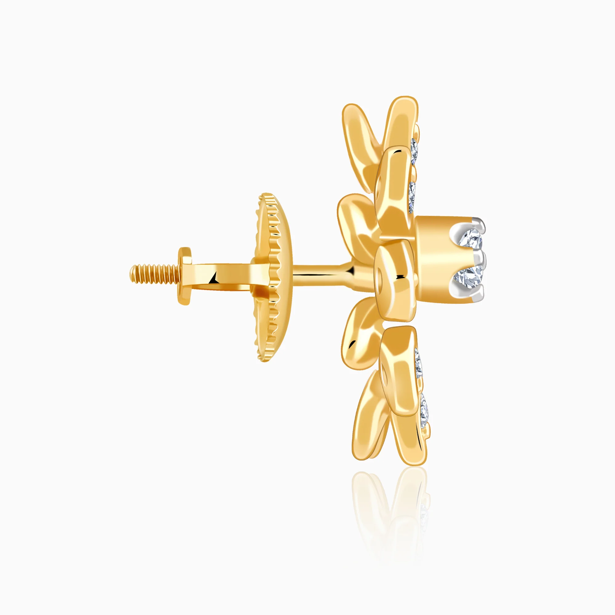 Gold Celeste Bloom Lab Grown Diamonds Earrings - Image 5
