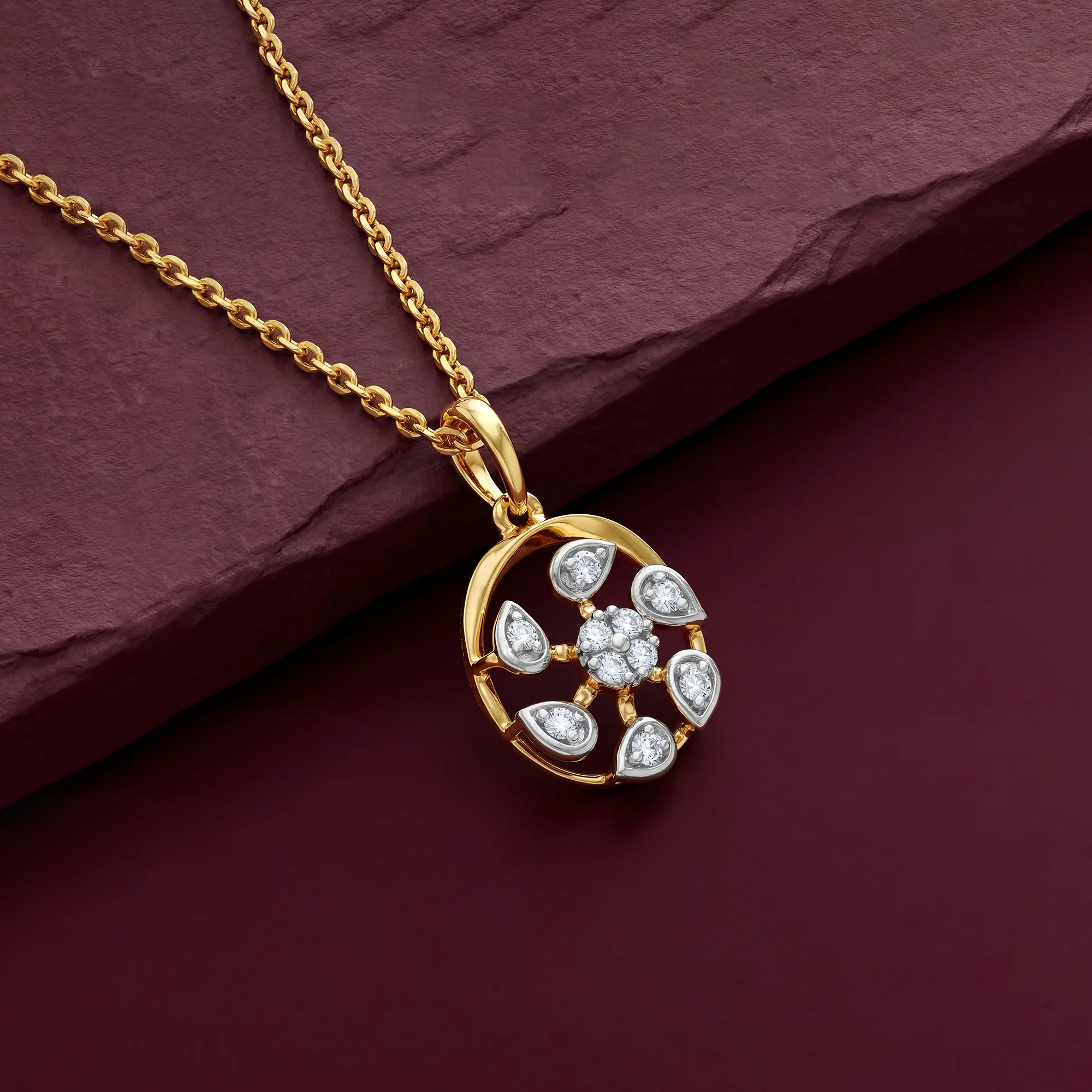 Gold Celeste Circle Lab Grown Diamond Pendant - Image 2