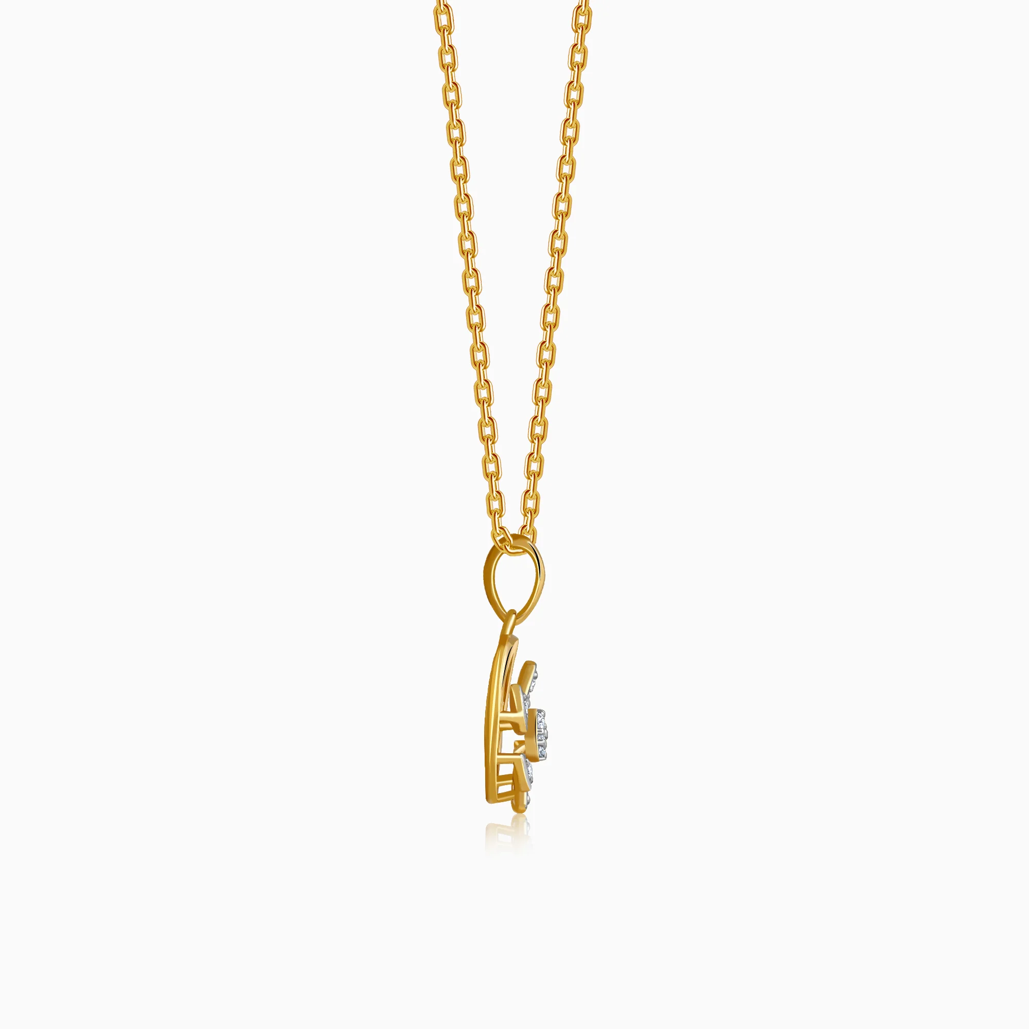 Gold Celeste Circle Lab Grown Diamond Pendant - Image 5