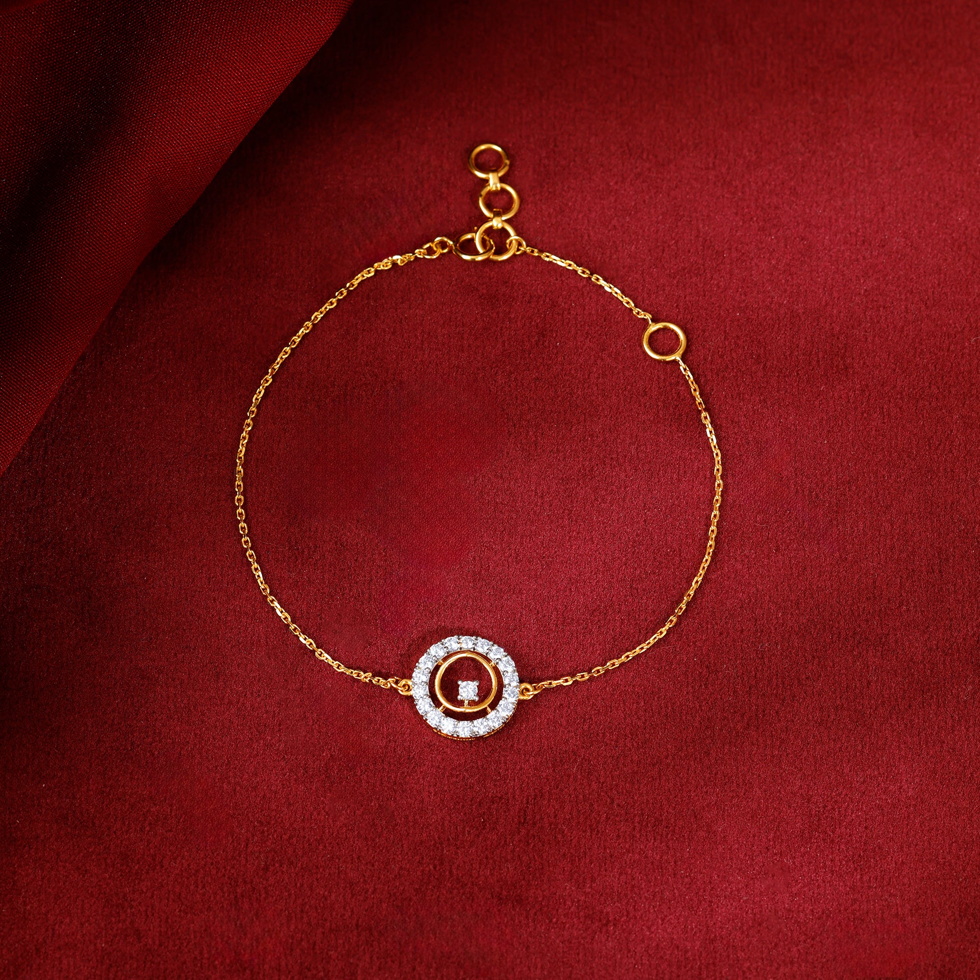 Gold Celeste Halo Lab Grown Diamond Bracelet - Image 2