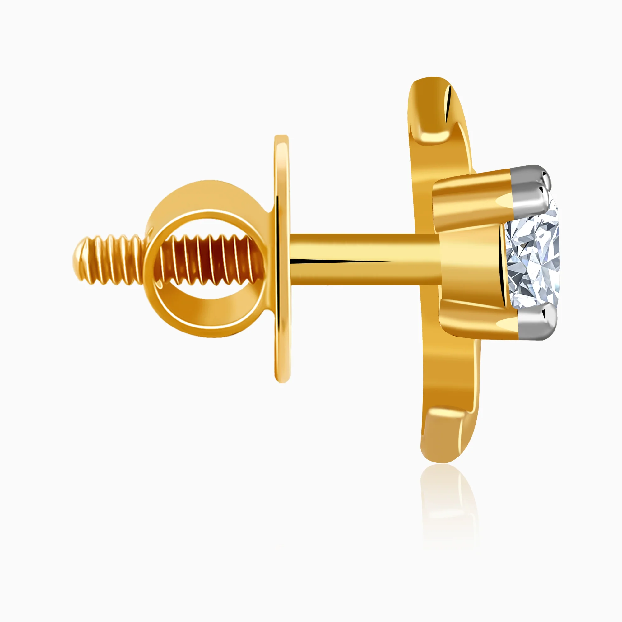 Gold Celestial Curve Lab Grown Diamond Earrings - Image 5