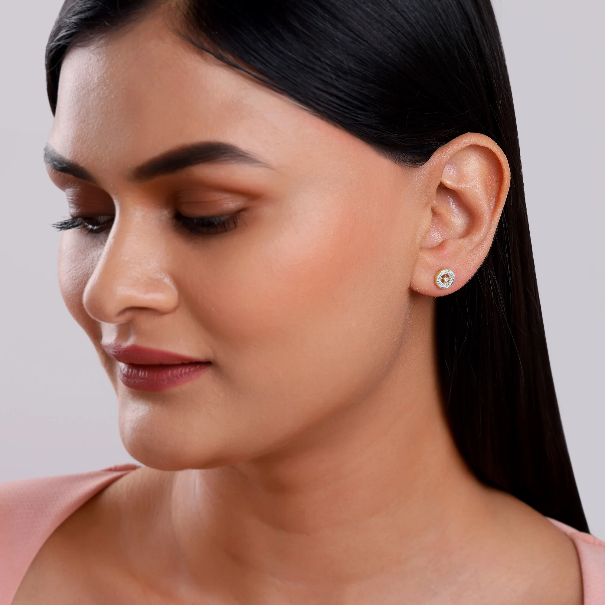 Gold Centrepoint Lab Grown Diamond Earrings - Image 3
