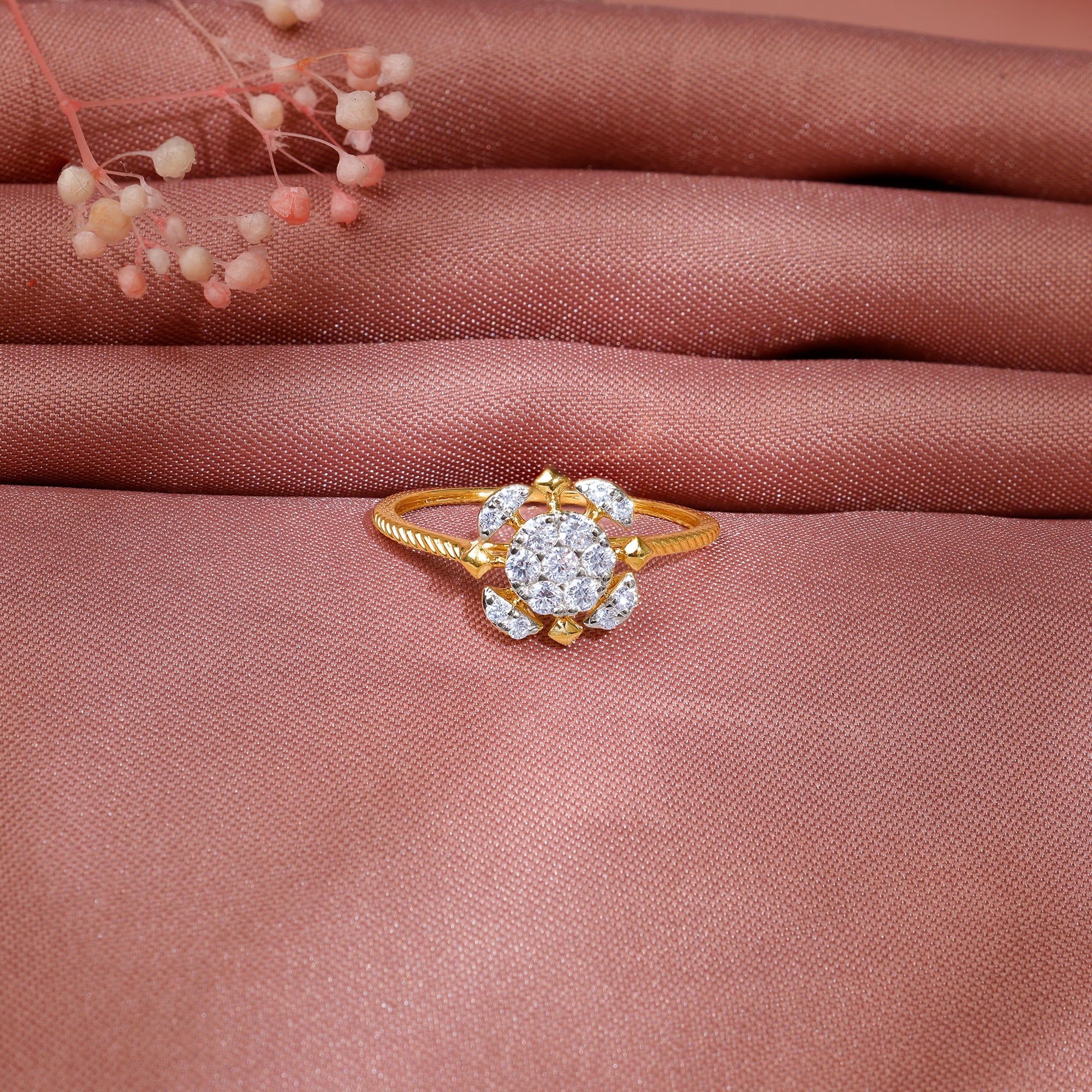 Gold Chakra Lab Grown Diamond Ring - Image 2